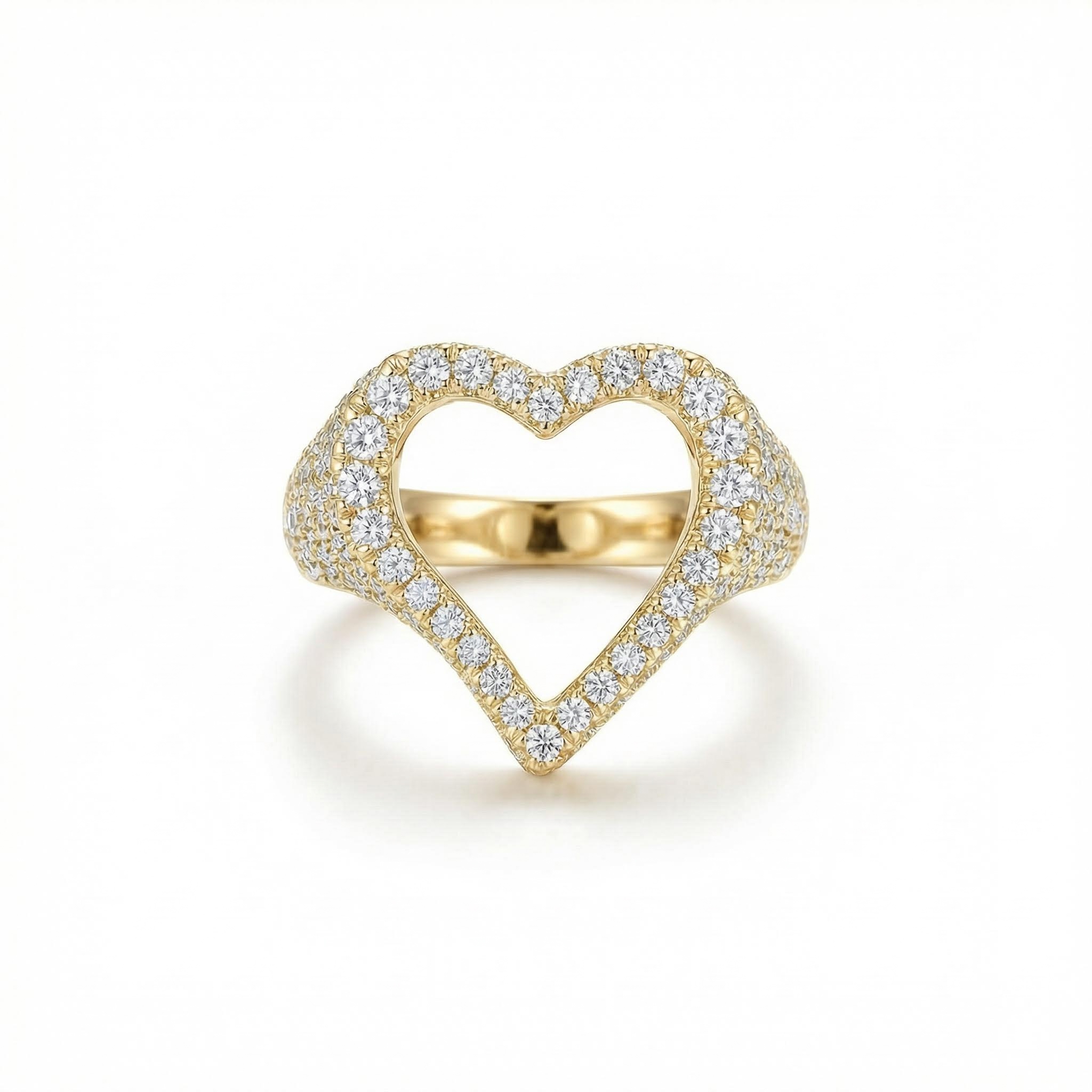 Iced Out Hollow Heart Ring Gold With Street Luxury Shine - Image 5