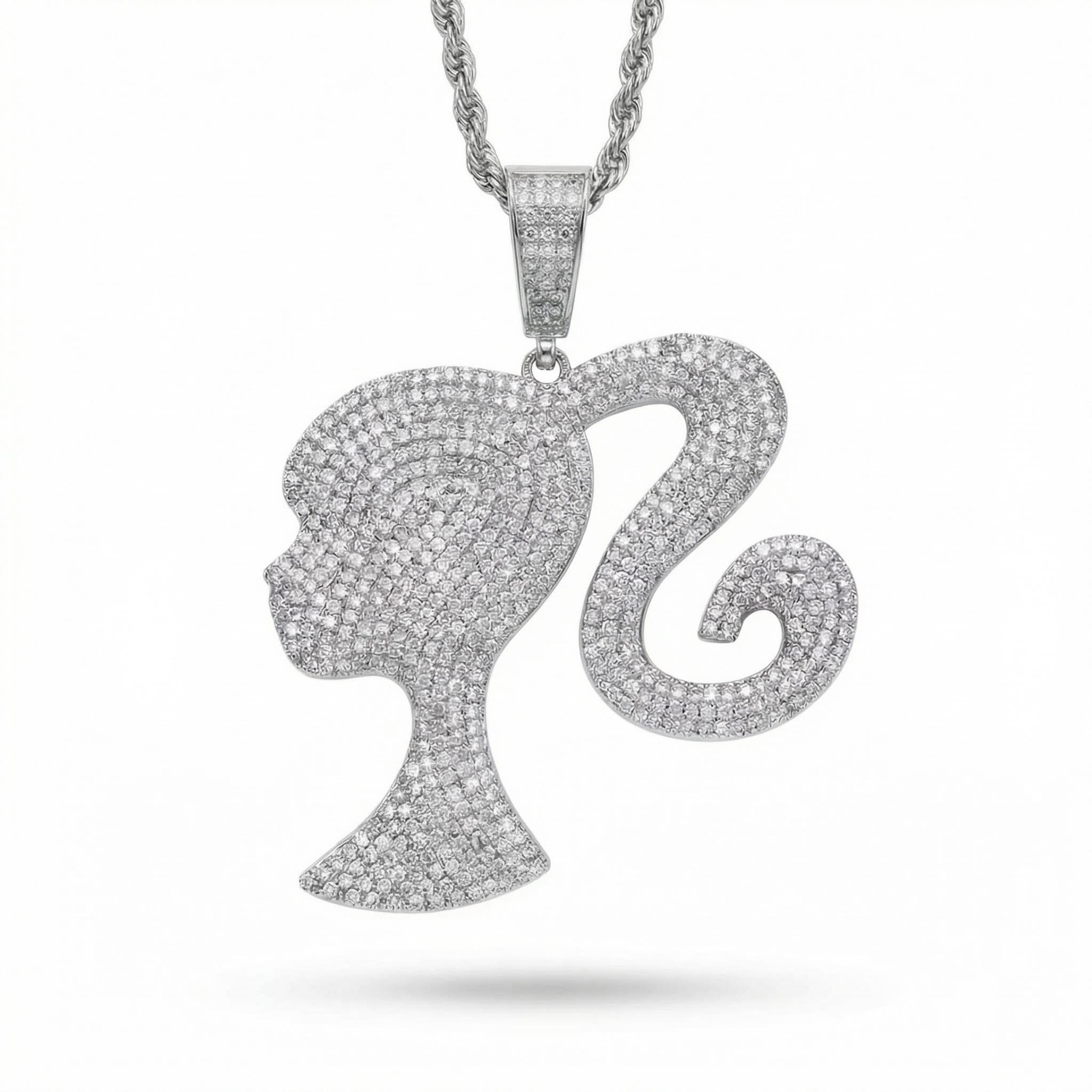 Iced Out Girl Pendant Gold Premium Look Without Heavy Price - Image 6