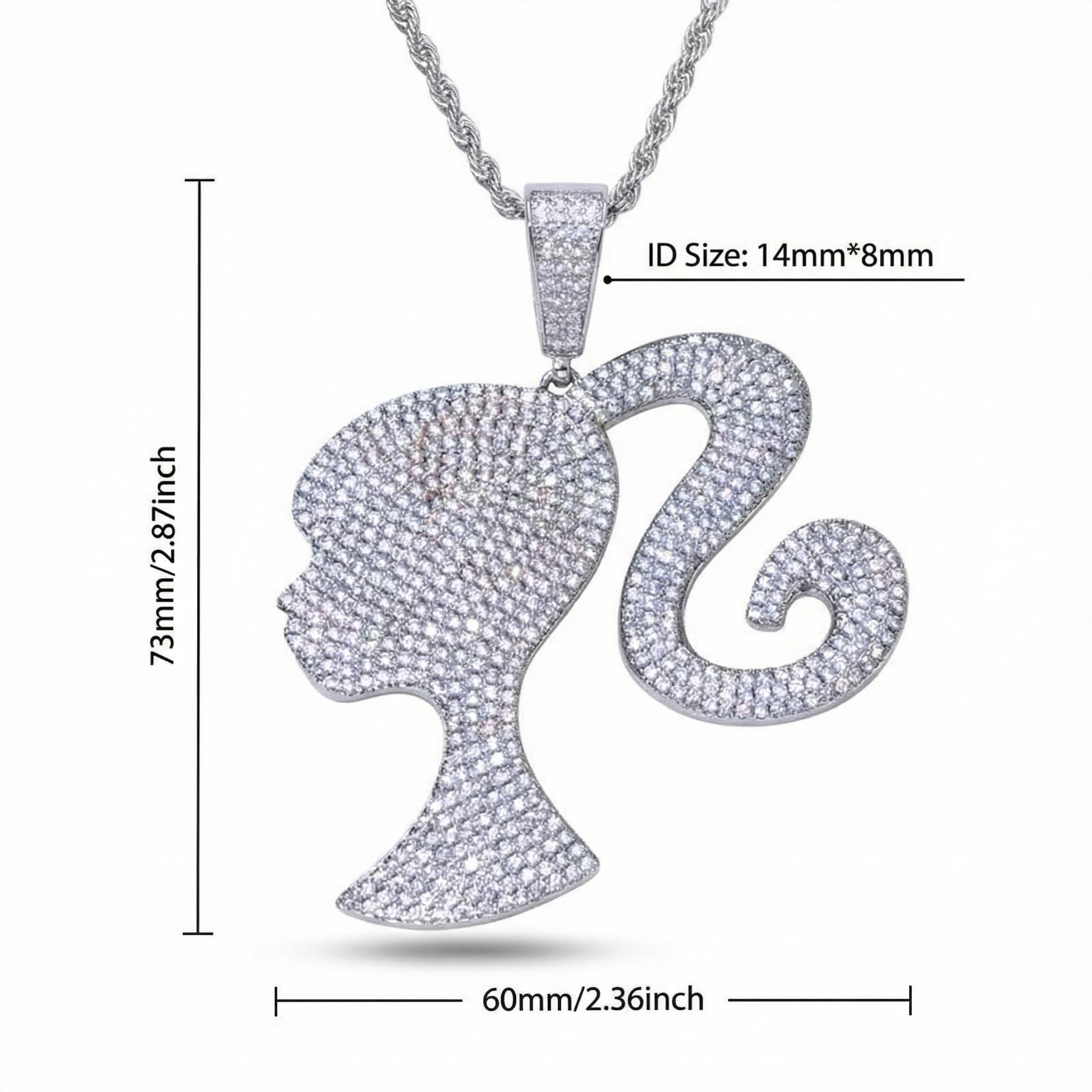 Iced Out Girl Pendant Gold Premium Look Without Heavy Price - Image 8