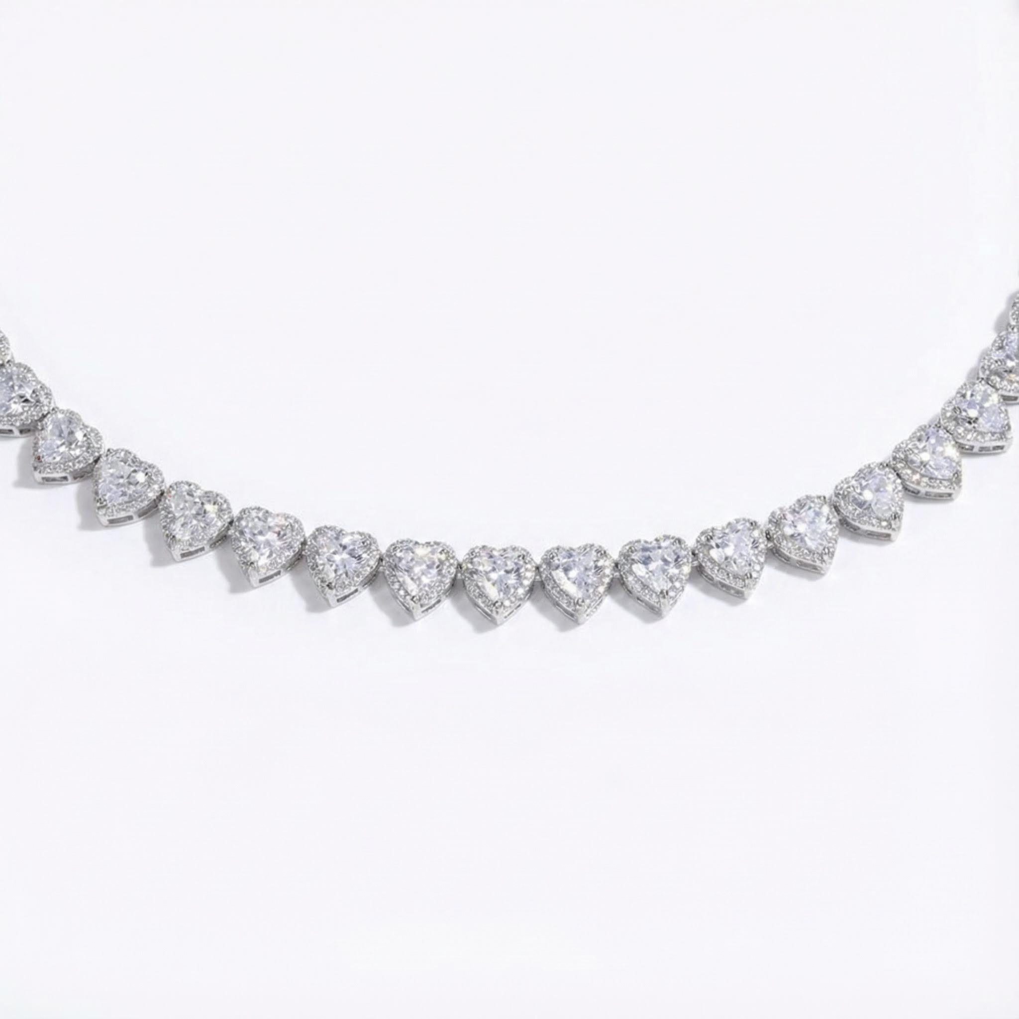Iced Out 10mm Heart Cluster Tennis Chain Choker With Street Luxury Shine - Image 5