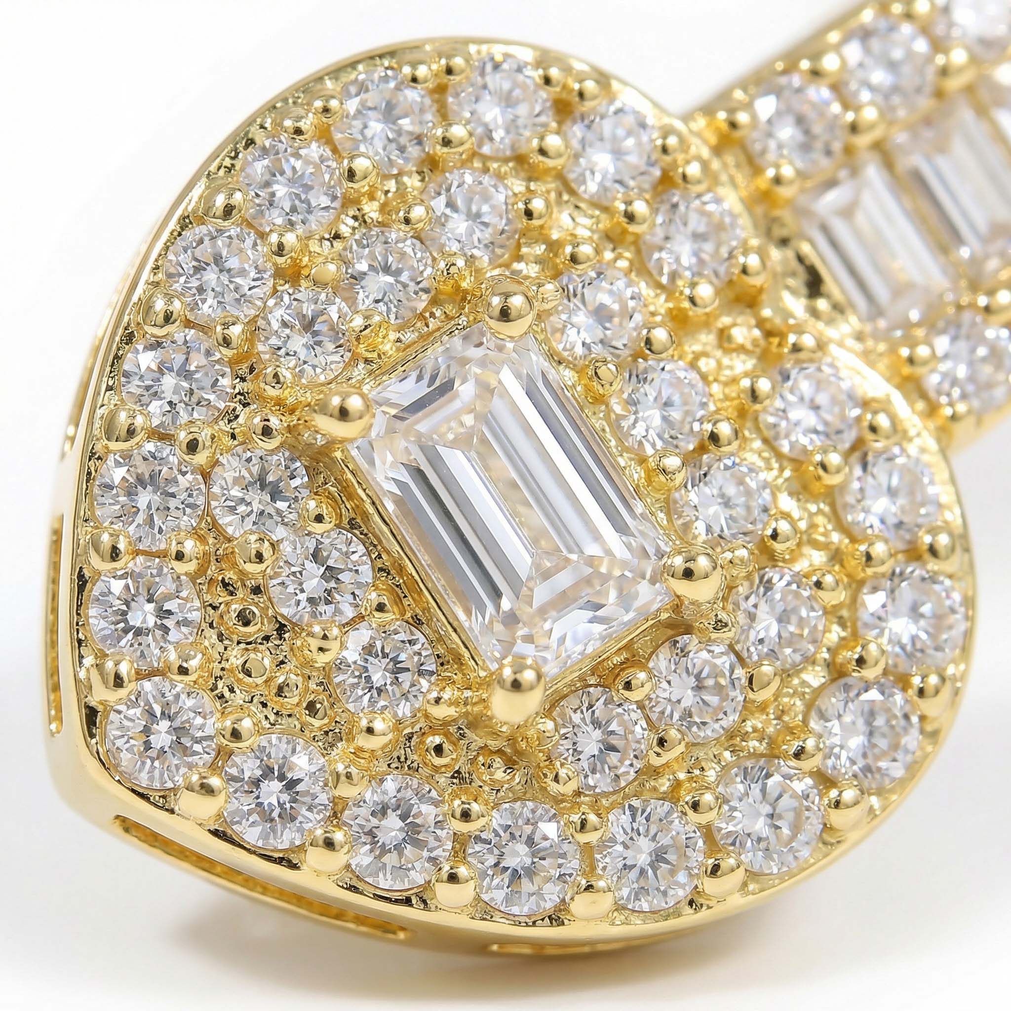 Iced Out Heart Baguette Cut Bangle Bracelet With Street Luxury Shine - Image 7