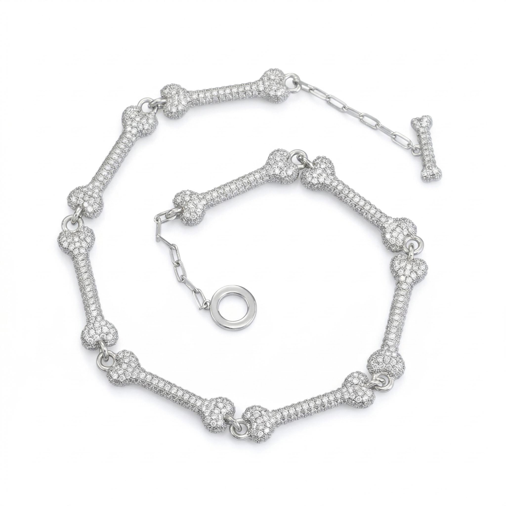 Iced Out Bone Necklace Gold Premium Look Without Heavy Price - Image 3