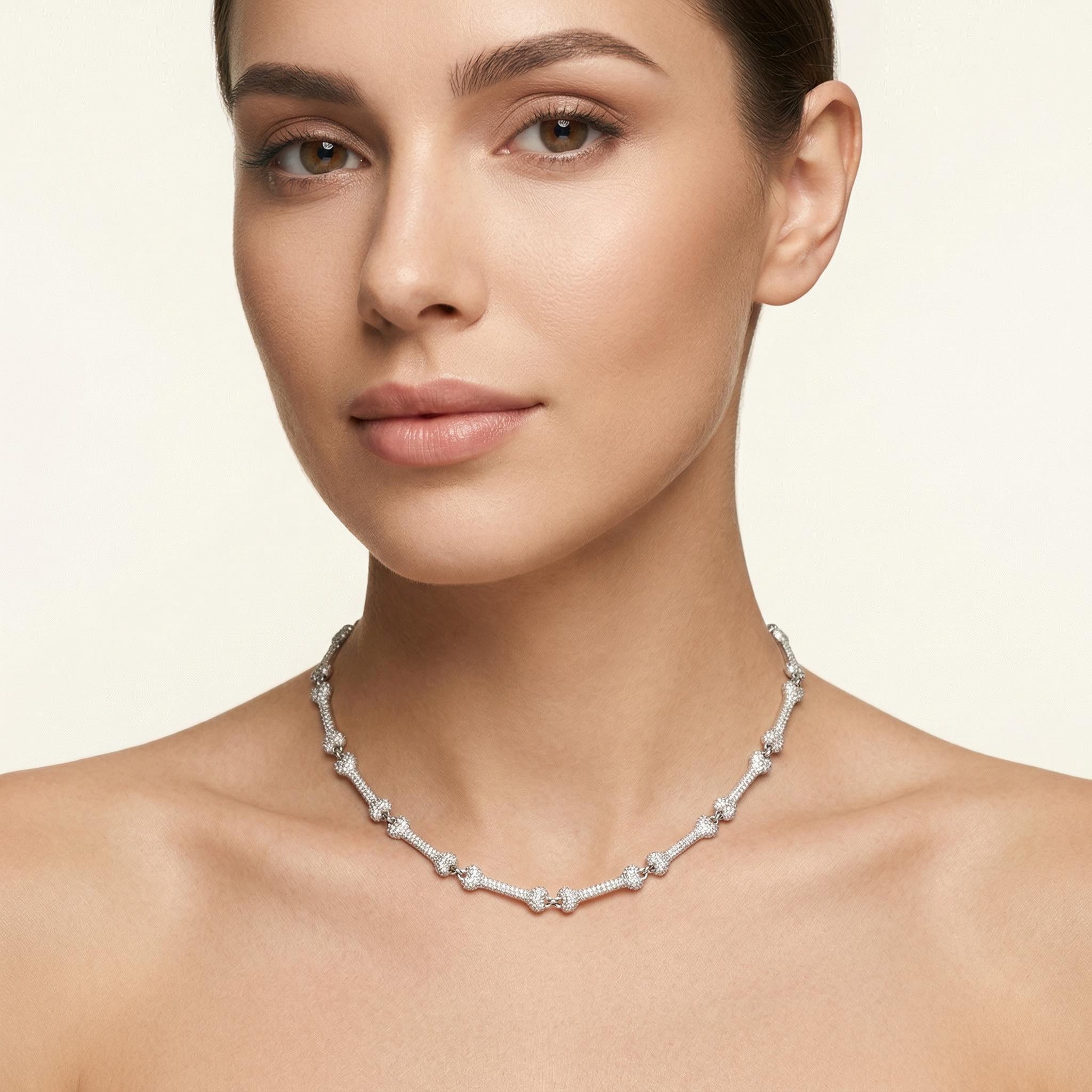 Iced Out Bone Necklace Gold Premium Look Without Heavy Price - Image 4