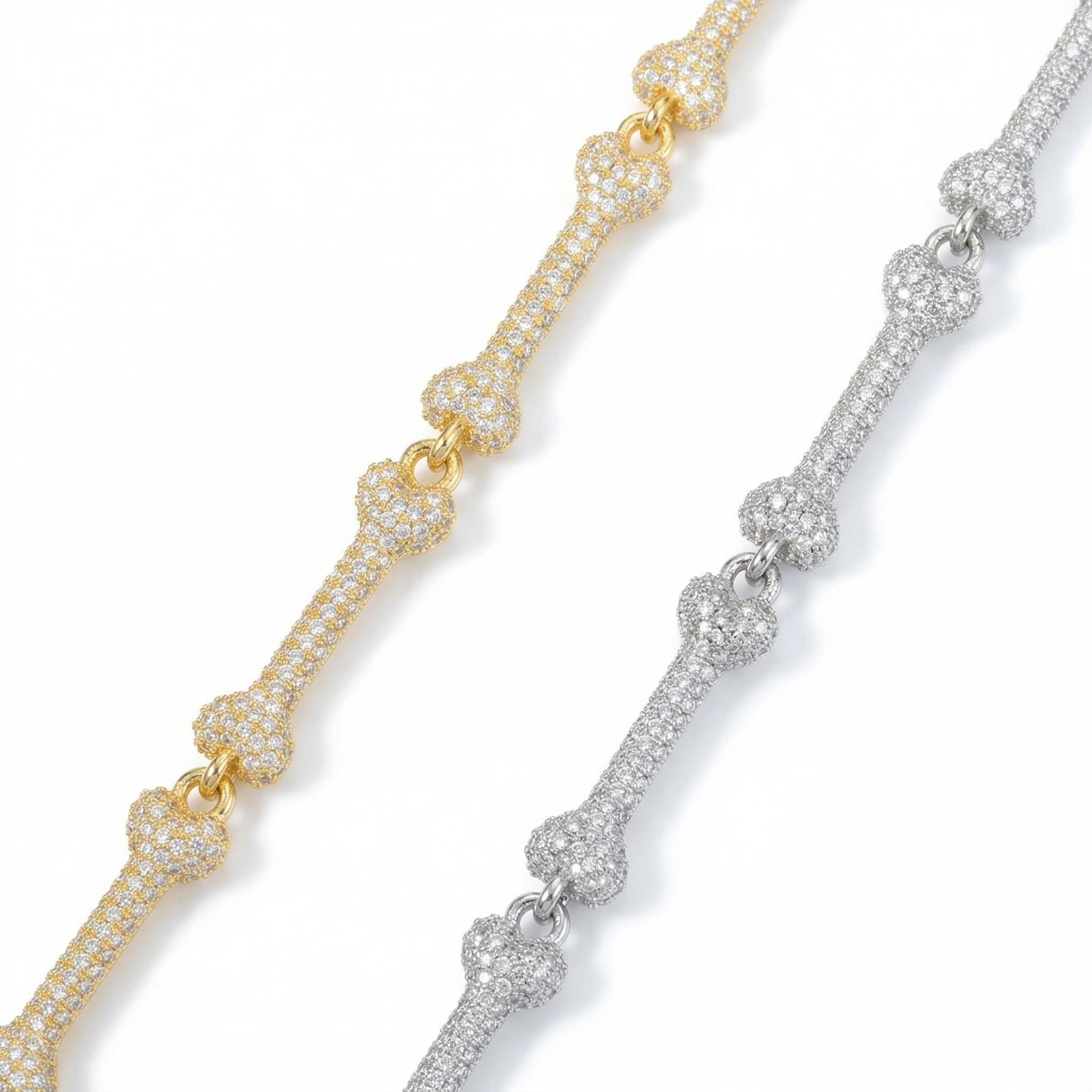Iced Out Bone Necklace Gold Premium Look Without Heavy Price - Image 5