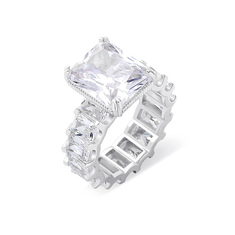 Iced Out Pink Emerald Cut Ring Gold With Street Luxury Shine - Image 3