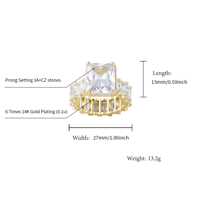 Iced Out Pink Emerald Cut Ring Gold With Street Luxury Shine - Image 6