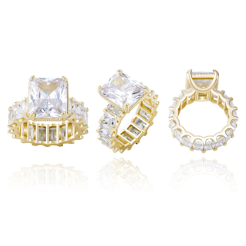 Iced Out Pink Emerald Cut Ring Gold With Street Luxury Shine - Image 7