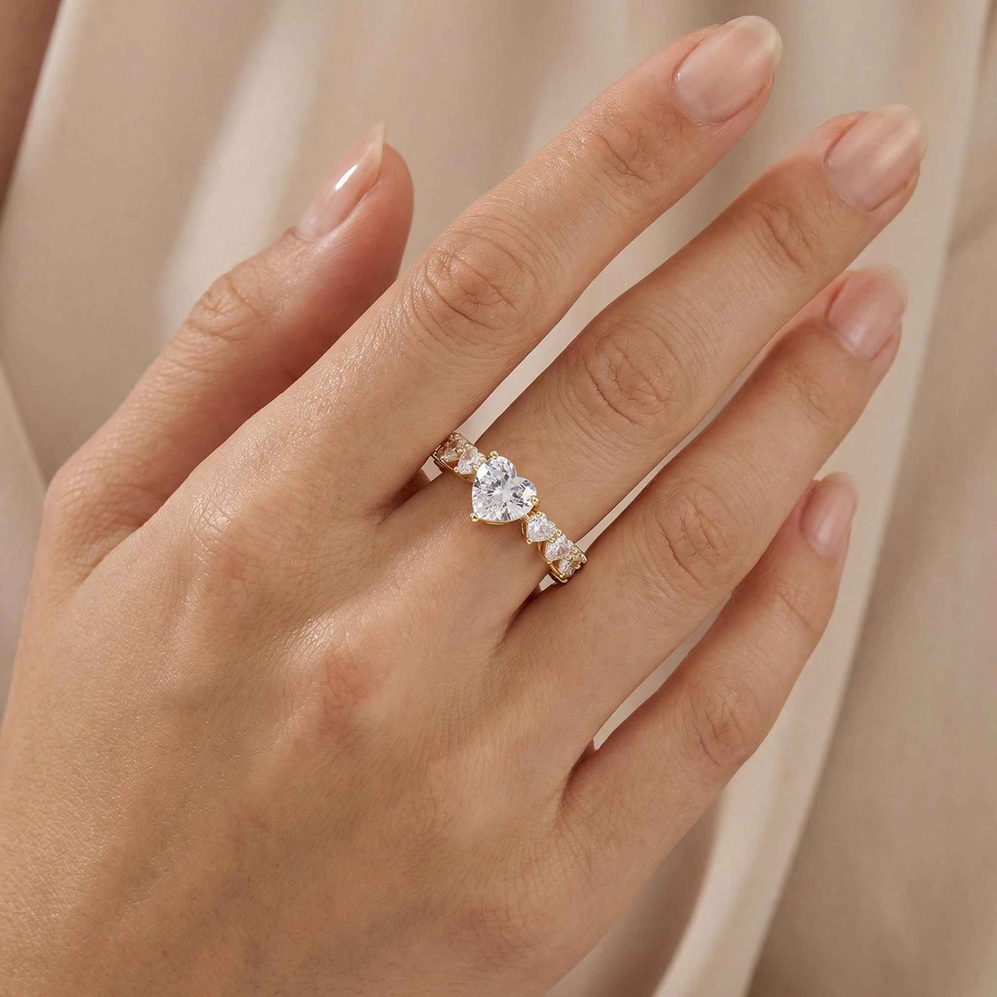 Heart Cut Love Ring In Gold Gold With Bold Statement Appeal - Image 3
