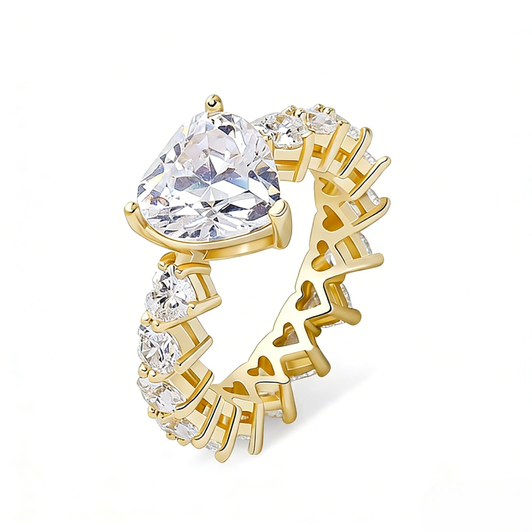 Heart Cut Love Ring In Gold Gold With Bold Statement Appeal - Image 4