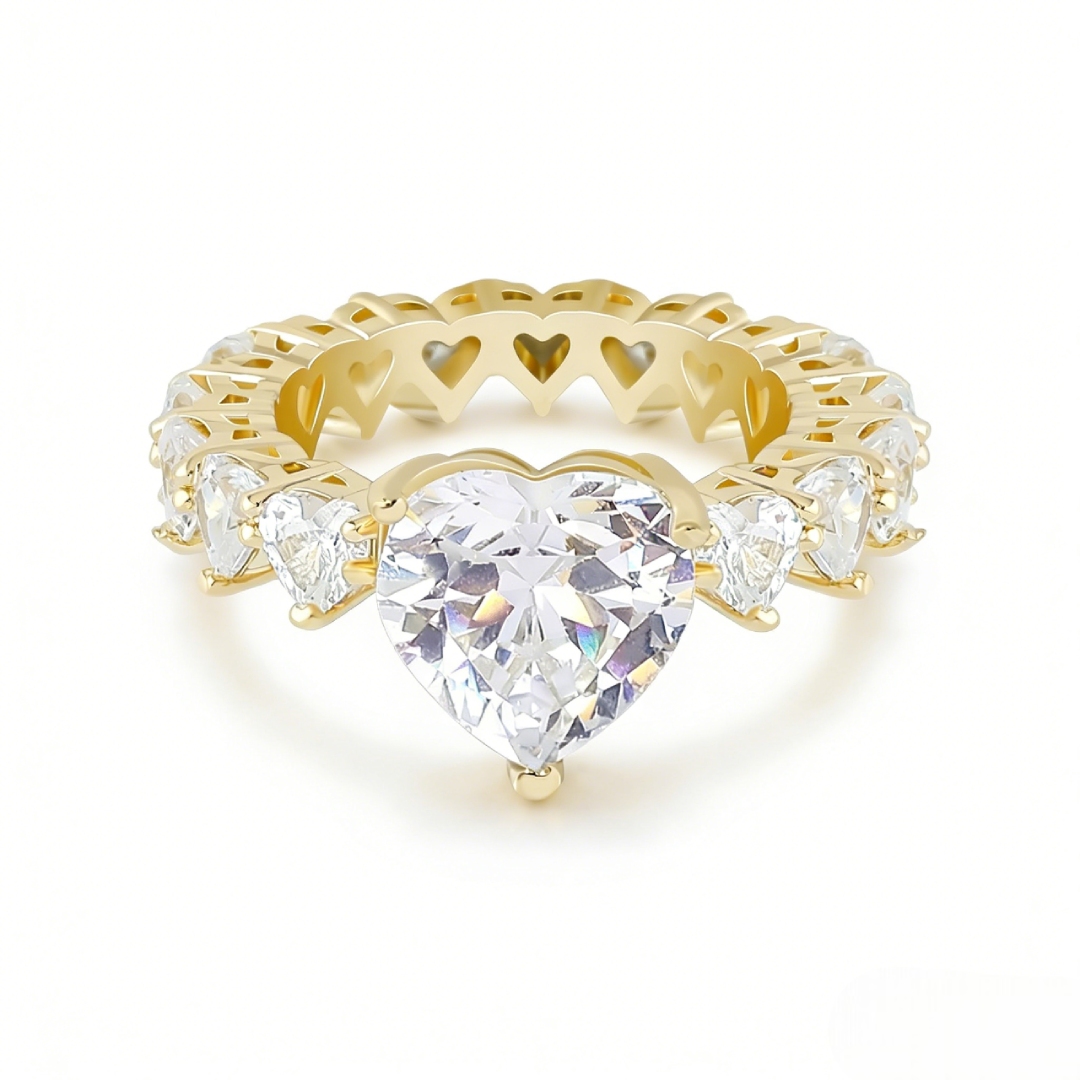 Heart Cut Love Ring In Gold Gold With Bold Statement Appeal