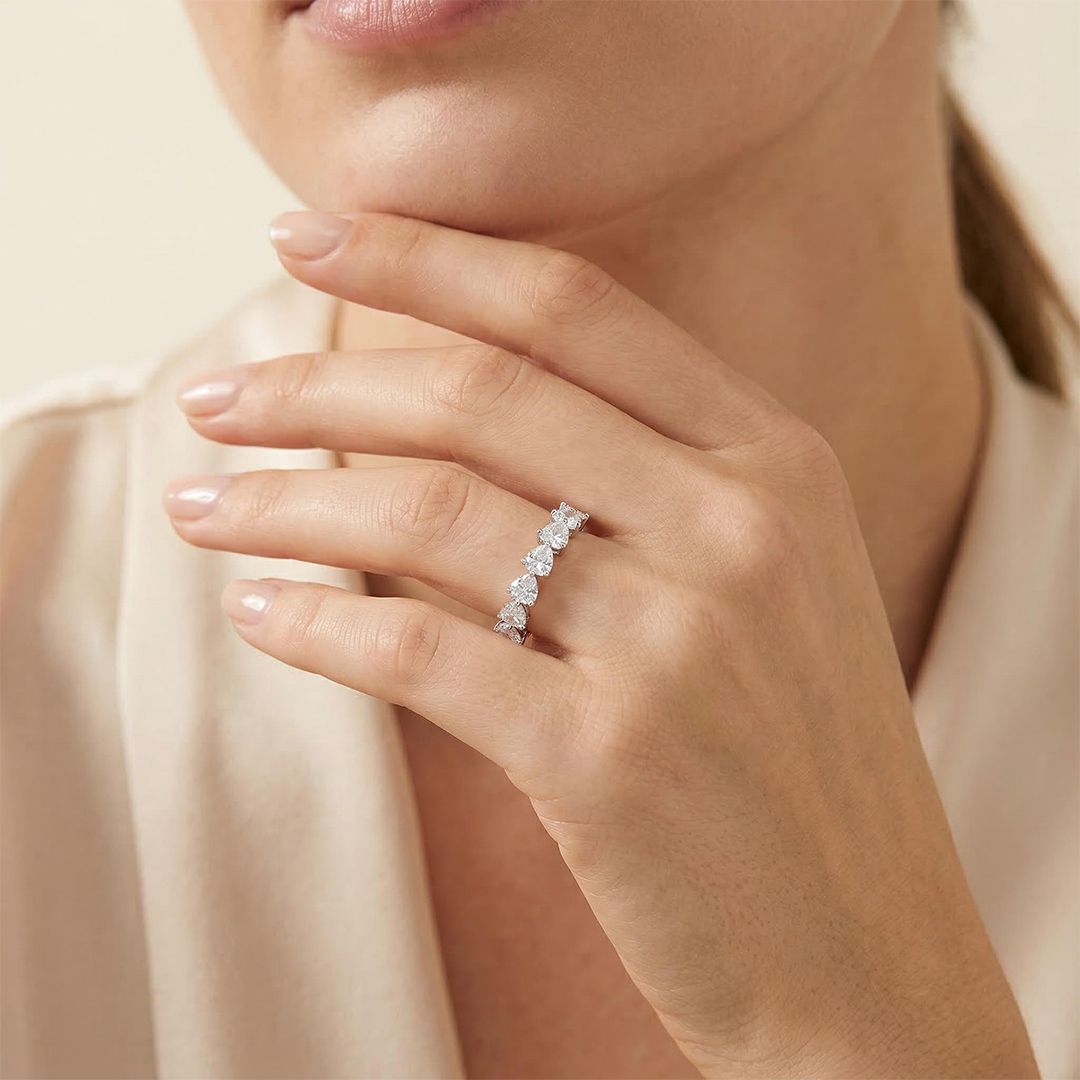 Heart Cut Love Band Ring In White Gold Made For Street Luxury Energy - Image 3