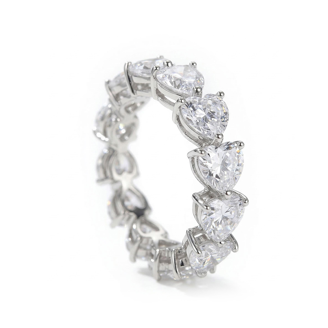 Heart Cut Love Band Ring In White Gold Made For Street Luxury Energy - Image 6