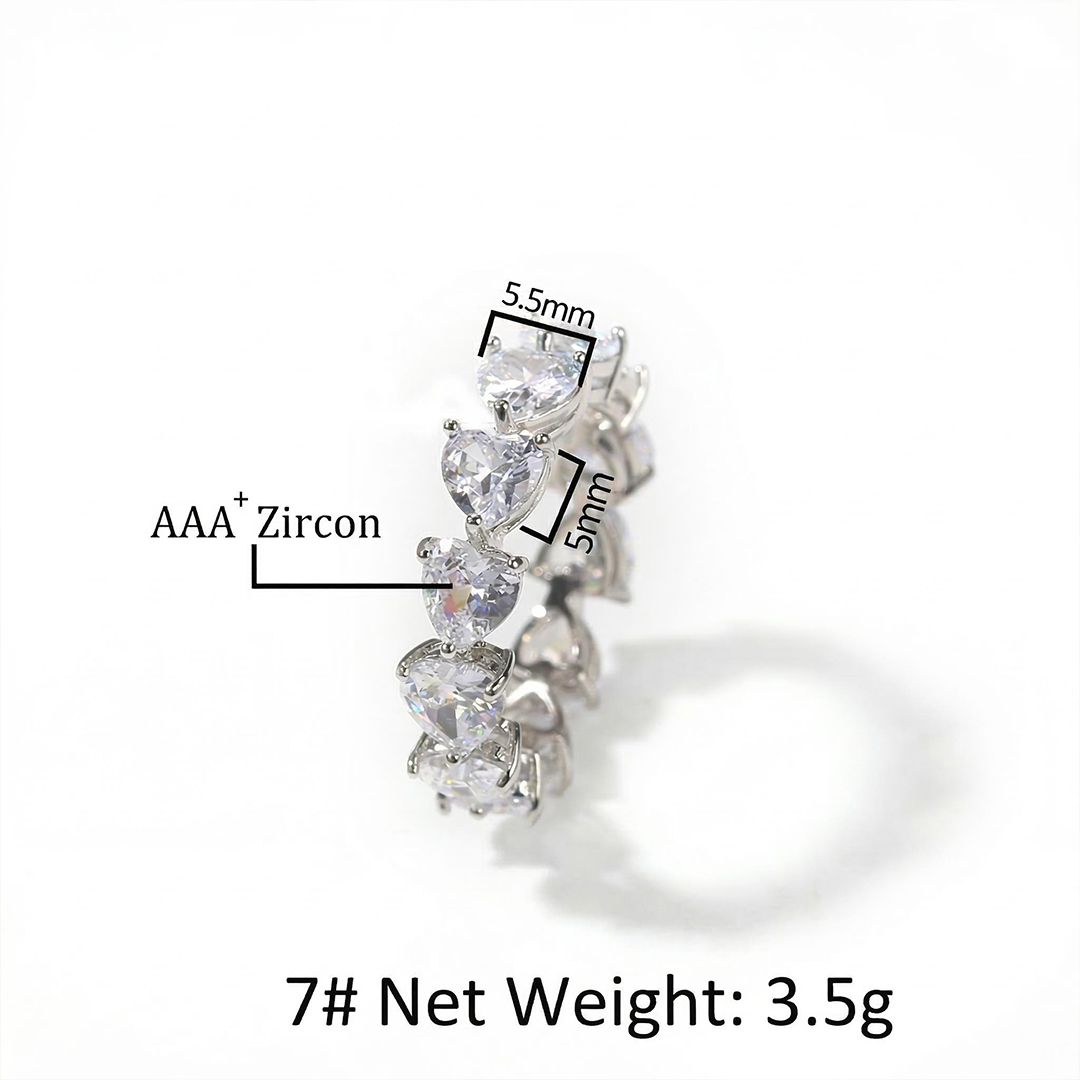 Heart Cut Love Band Ring In White Gold Made For Street Luxury Energy - Image 8
