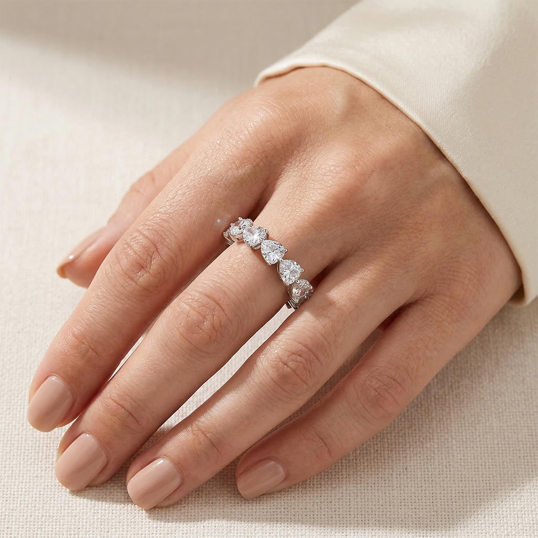 Heart Cut Love Band Ring In White Gold Made For Street Luxury Energy - Image 9