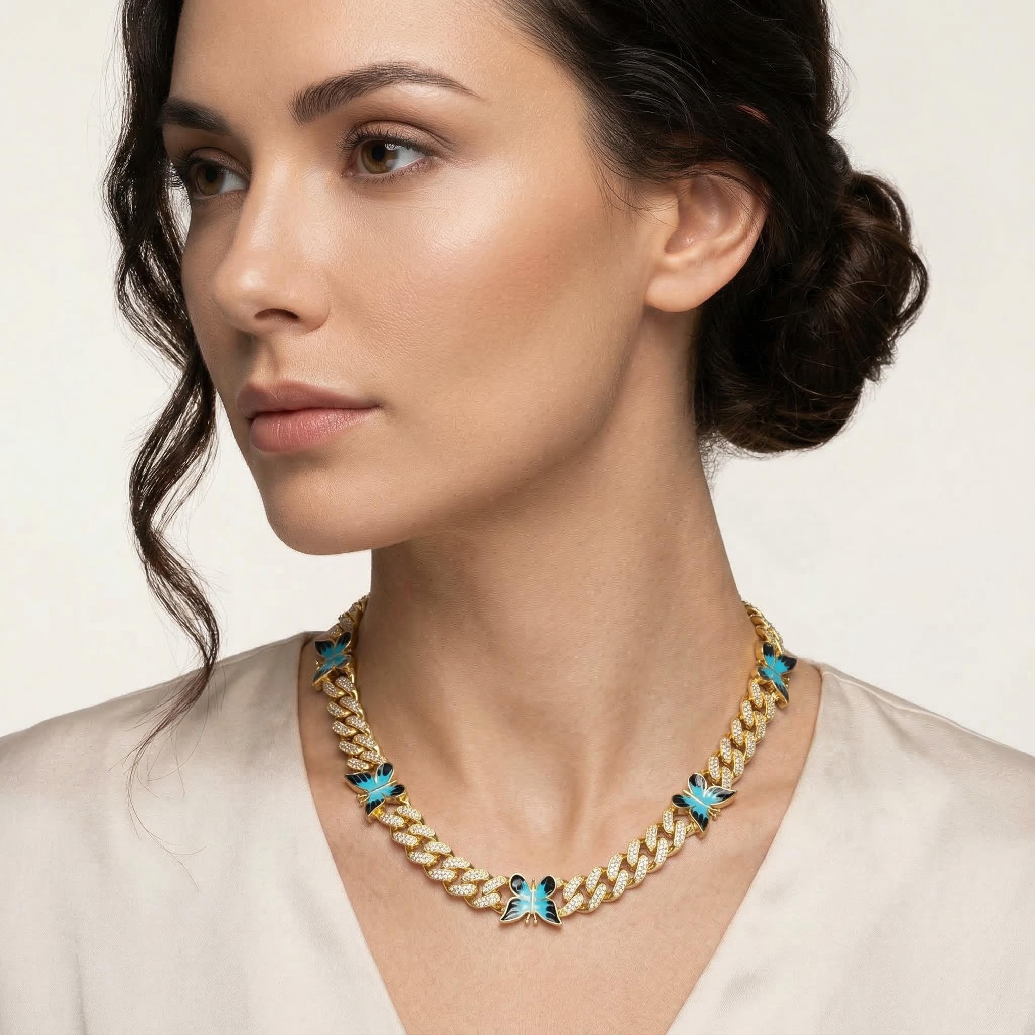 Butterfly 12mm Iced Out Cuban Chain In Gold With Street Luxury Shine - Image 3