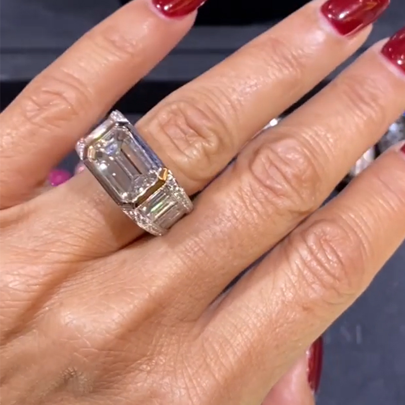Emerald Cut S925 Silver Stylish Ring Made For Street Luxury Energy - Image 4