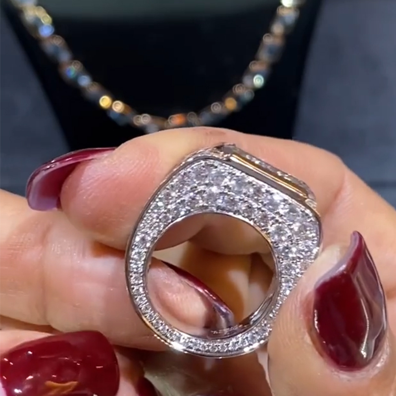Emerald Cut S925 Silver Stylish Ring Made For Street Luxury Energy - Image 5