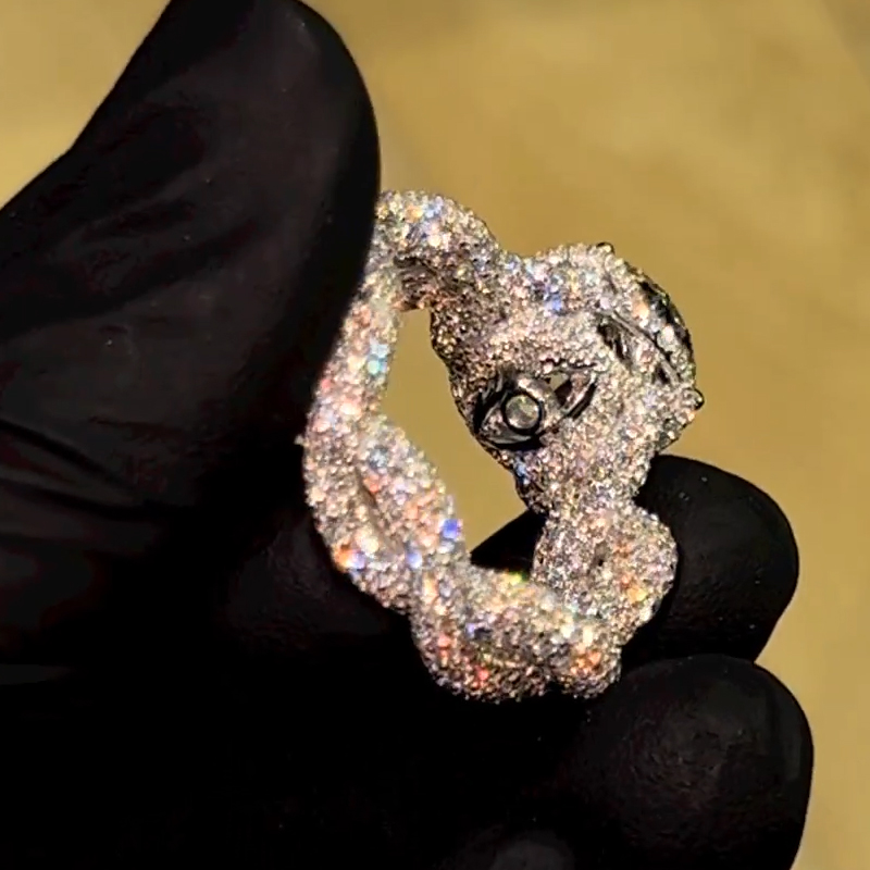Stunning Micro Paved Twist S925 Silver Ring With Street Luxury Shine - Image 3