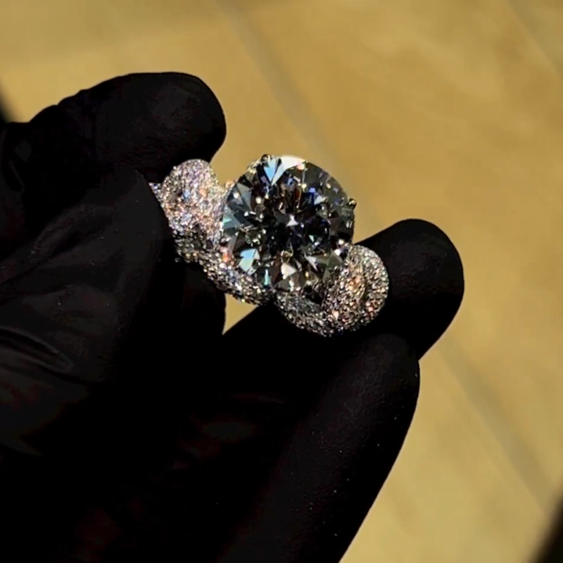 Stunning Micro Paved Twist S925 Silver Ring With Street Luxury Shine - Image 4
