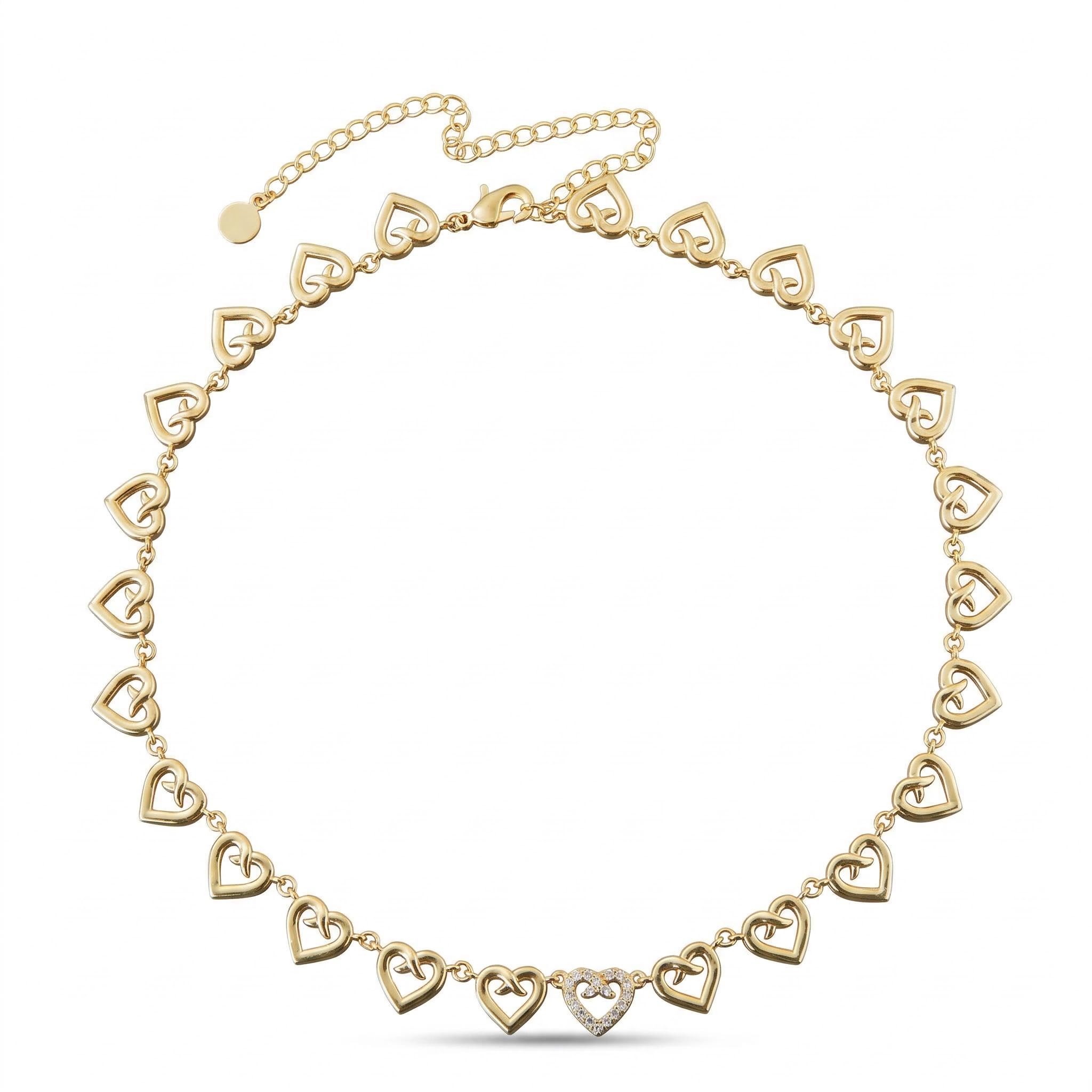 Heart-shaped Choker Necklace Bold Statement Style With Street Luxury - Image 5