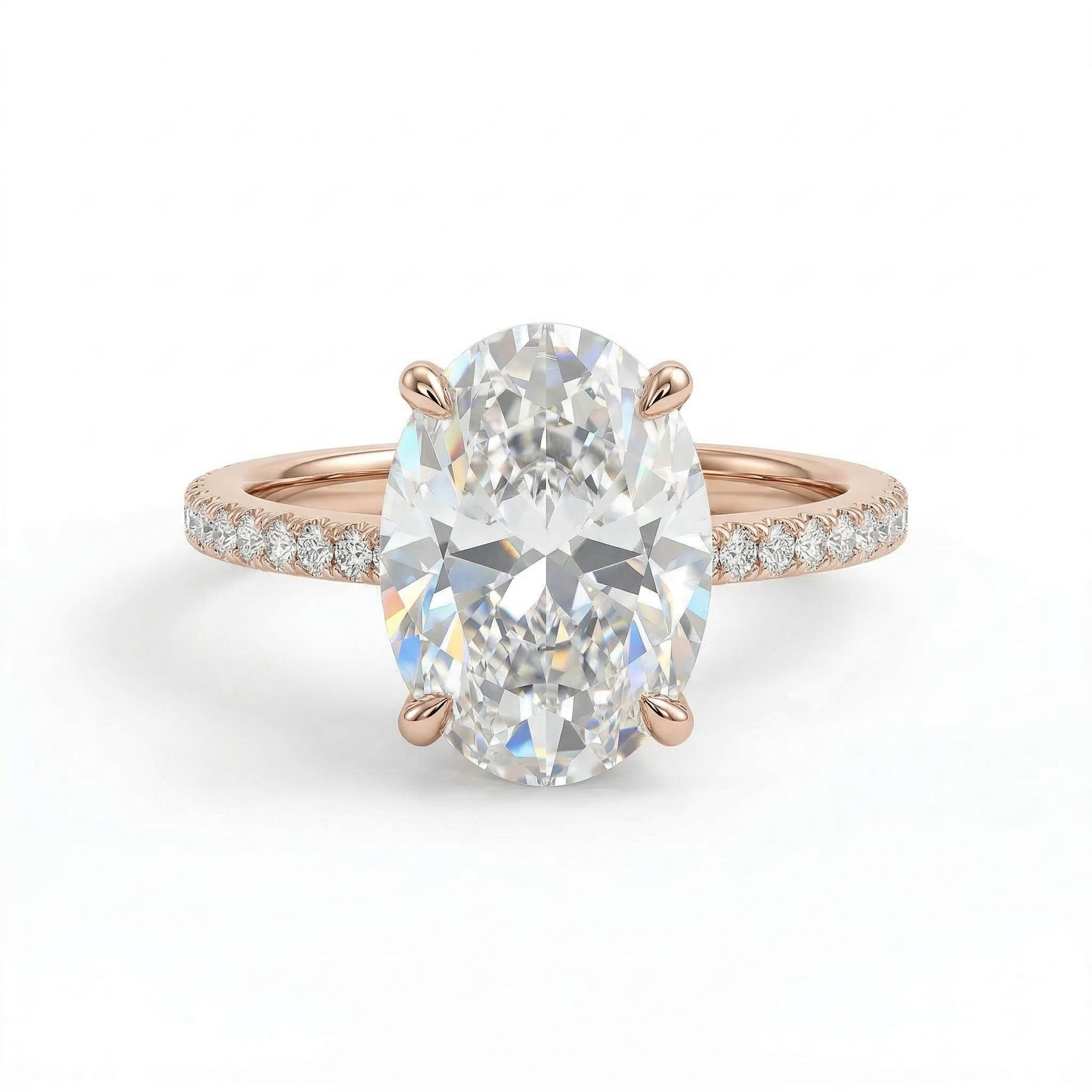 Refined Oval Cut Halo Ring Set Iced Out With Bold Statement Appeal - Image 5