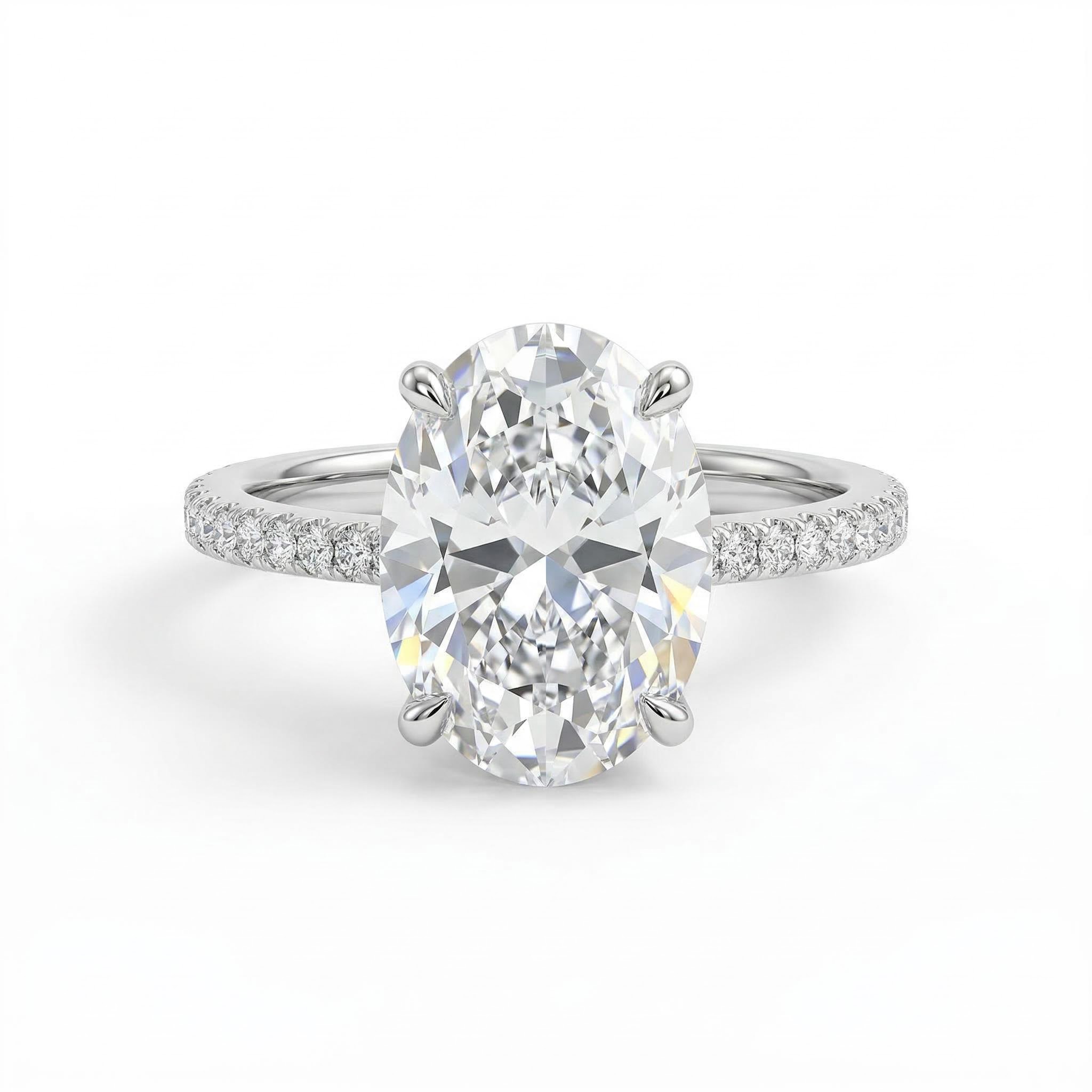 Refined Oval Cut Halo Ring Set Iced Out With Bold Statement Appeal - Image 6