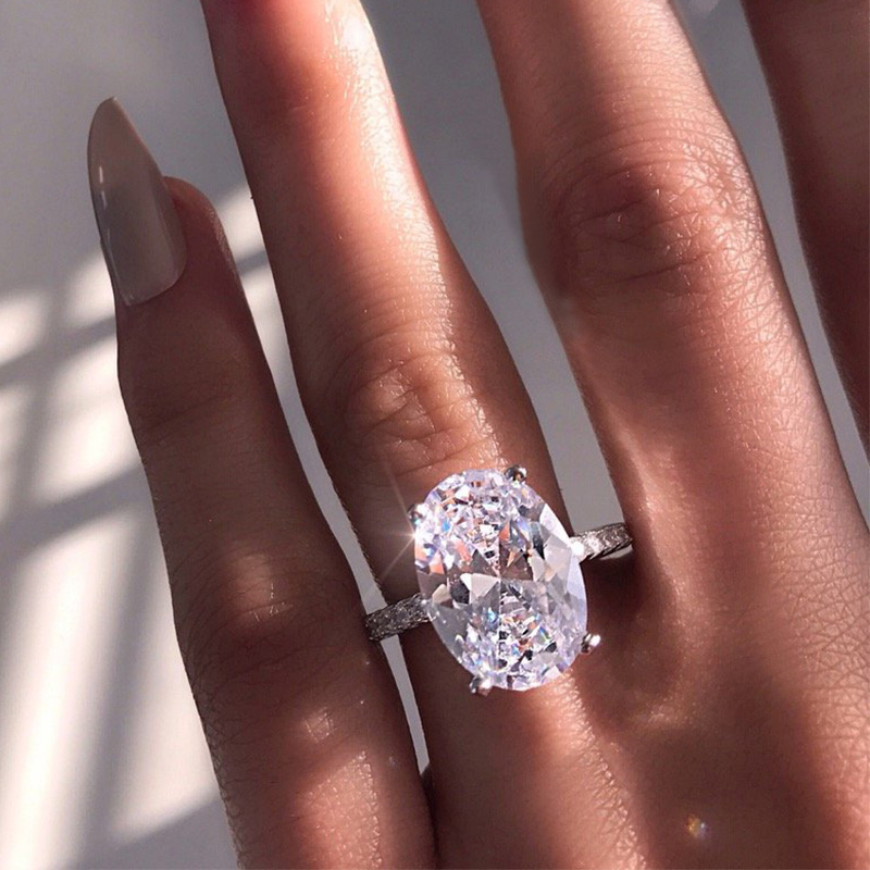 Refined Oval Cut Halo Ring Set Iced Out With Bold Statement Appeal - Image 12