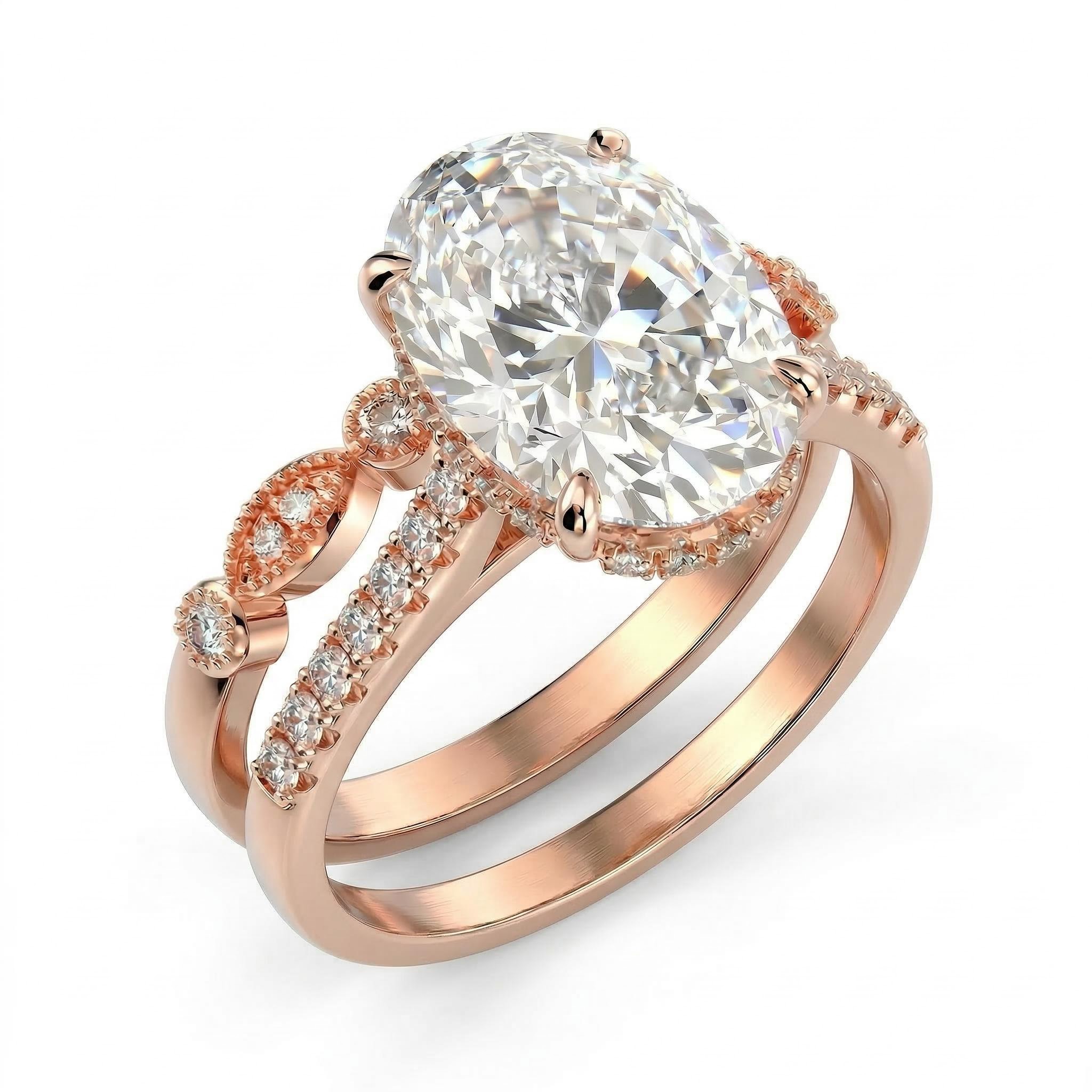 Refined Oval Cut Halo Ring Set Iced Out With Bold Statement Appeal