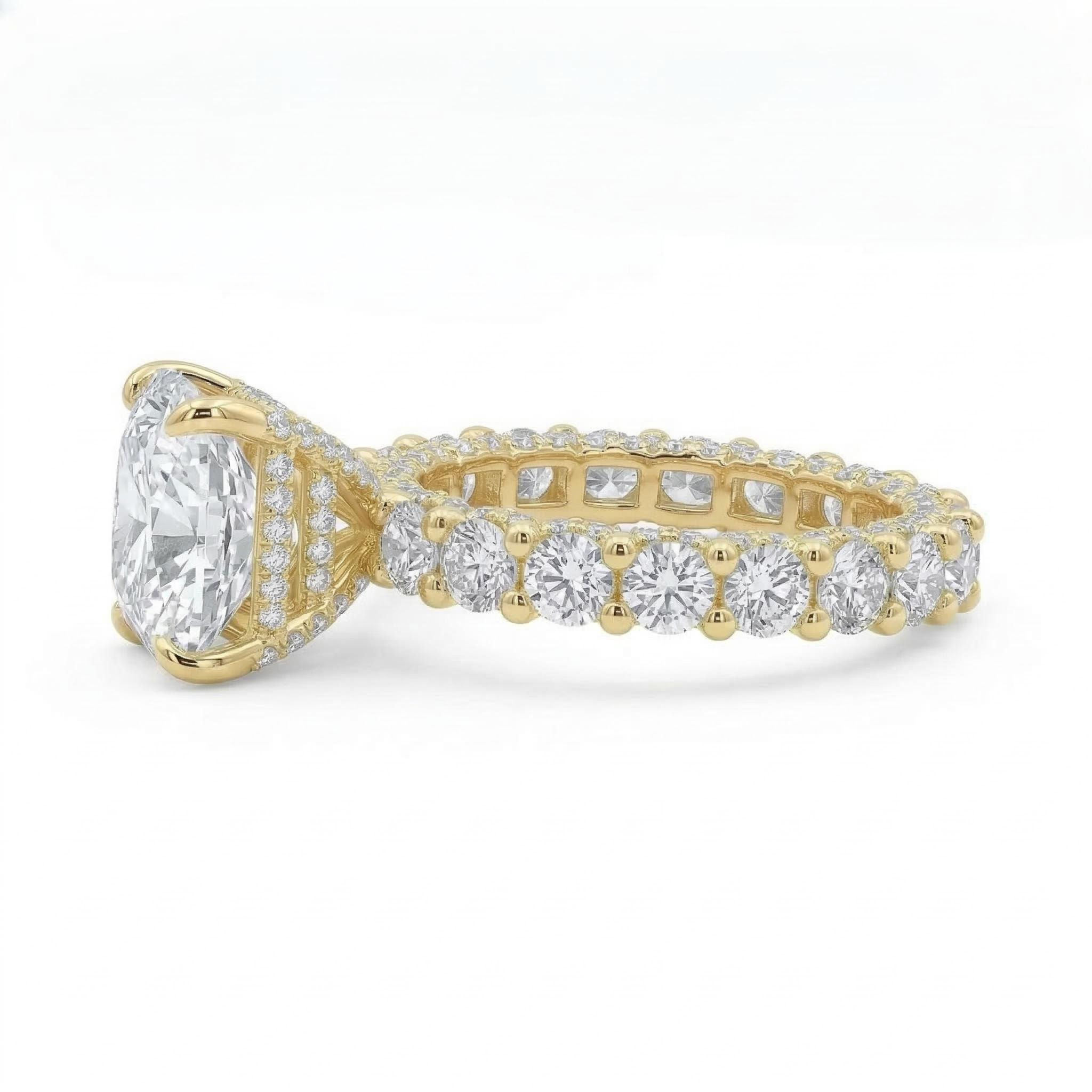 Glowing Radiant Cut Halo Engagement Ring Iced Out Shine With Street Luxury - Image 4