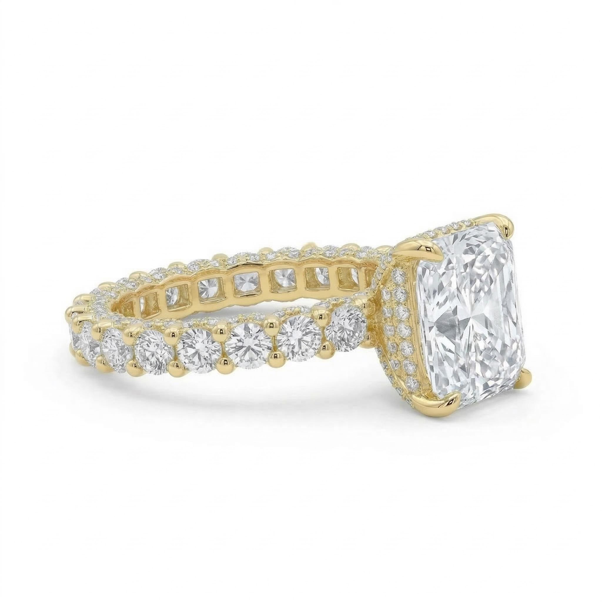 Glowing Radiant Cut Halo Engagement Ring Iced Out Shine With Street Luxury - Image 5