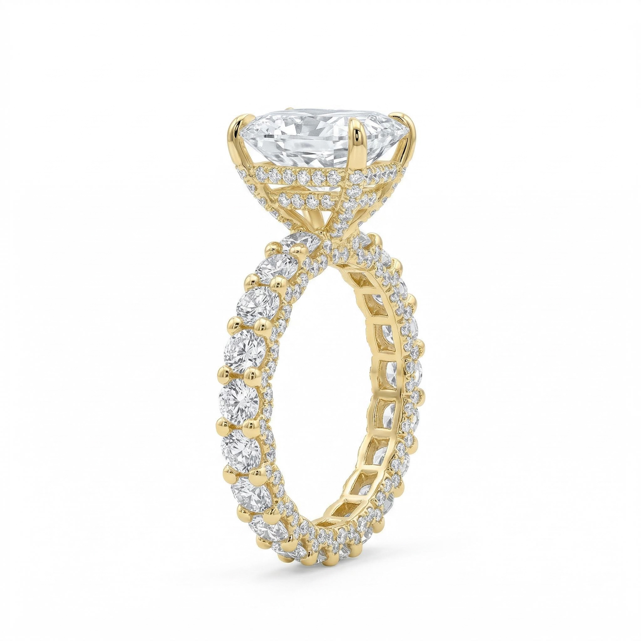 Glowing Radiant Cut Halo Engagement Ring Iced Out Shine With Street Luxury
