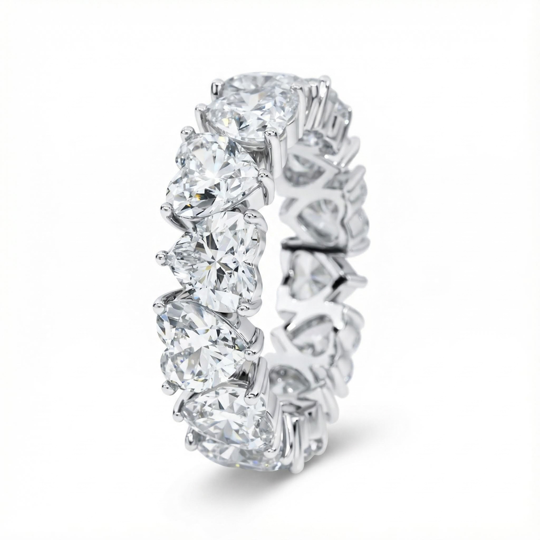 11.2ct. Tw. Sweet Heart Cut Eternity Band Ring With Street Luxury Shine - Image 3