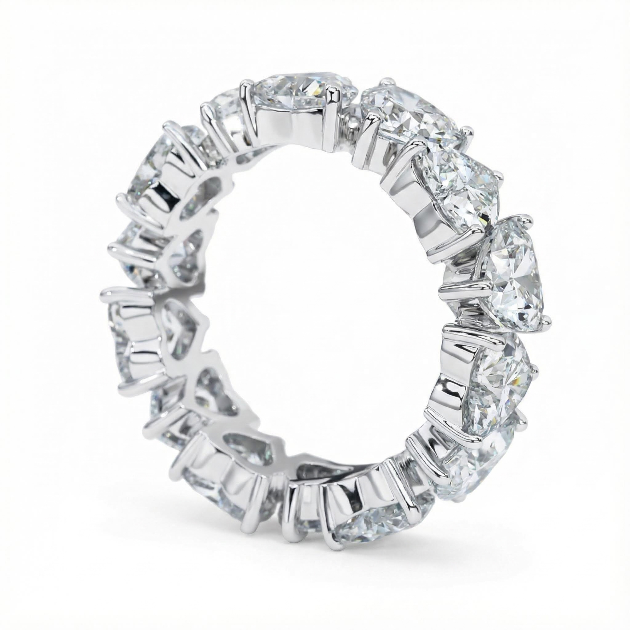 11.2ct. Tw. Sweet Heart Cut Eternity Band Ring With Street Luxury Shine - Image 4