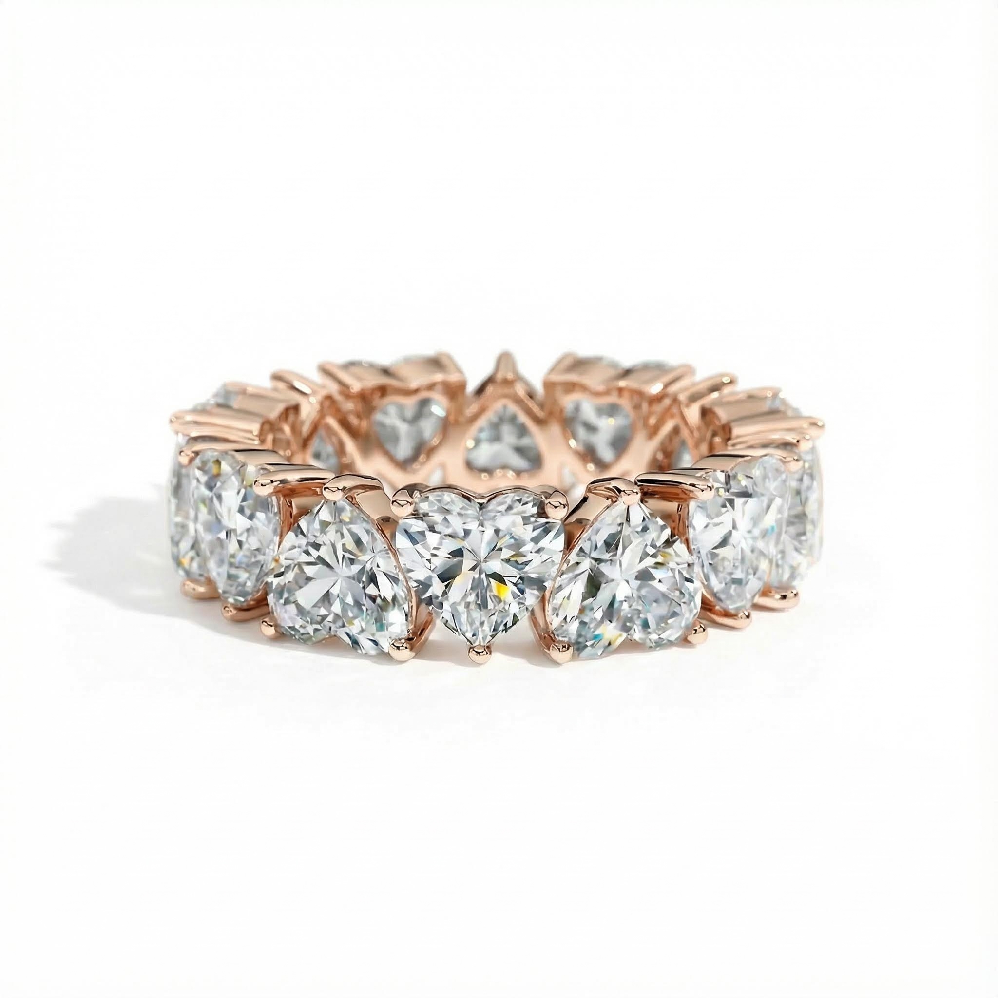 11.2ct. Tw. Sweet Heart Cut Eternity Band Ring With Street Luxury Shine - Image 6