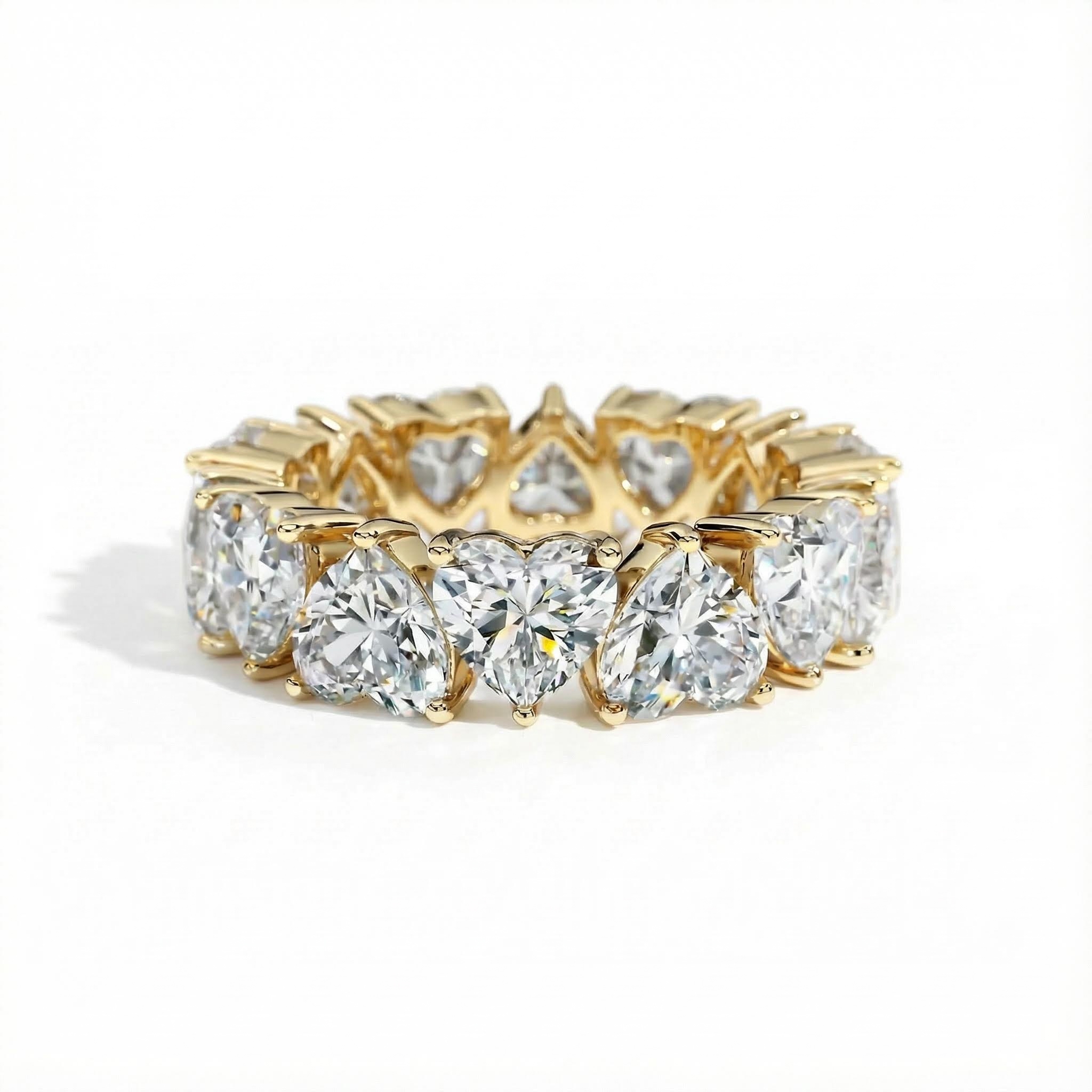 11.2ct. Tw. Sweet Heart Cut Eternity Band Ring With Street Luxury Shine - Image 7