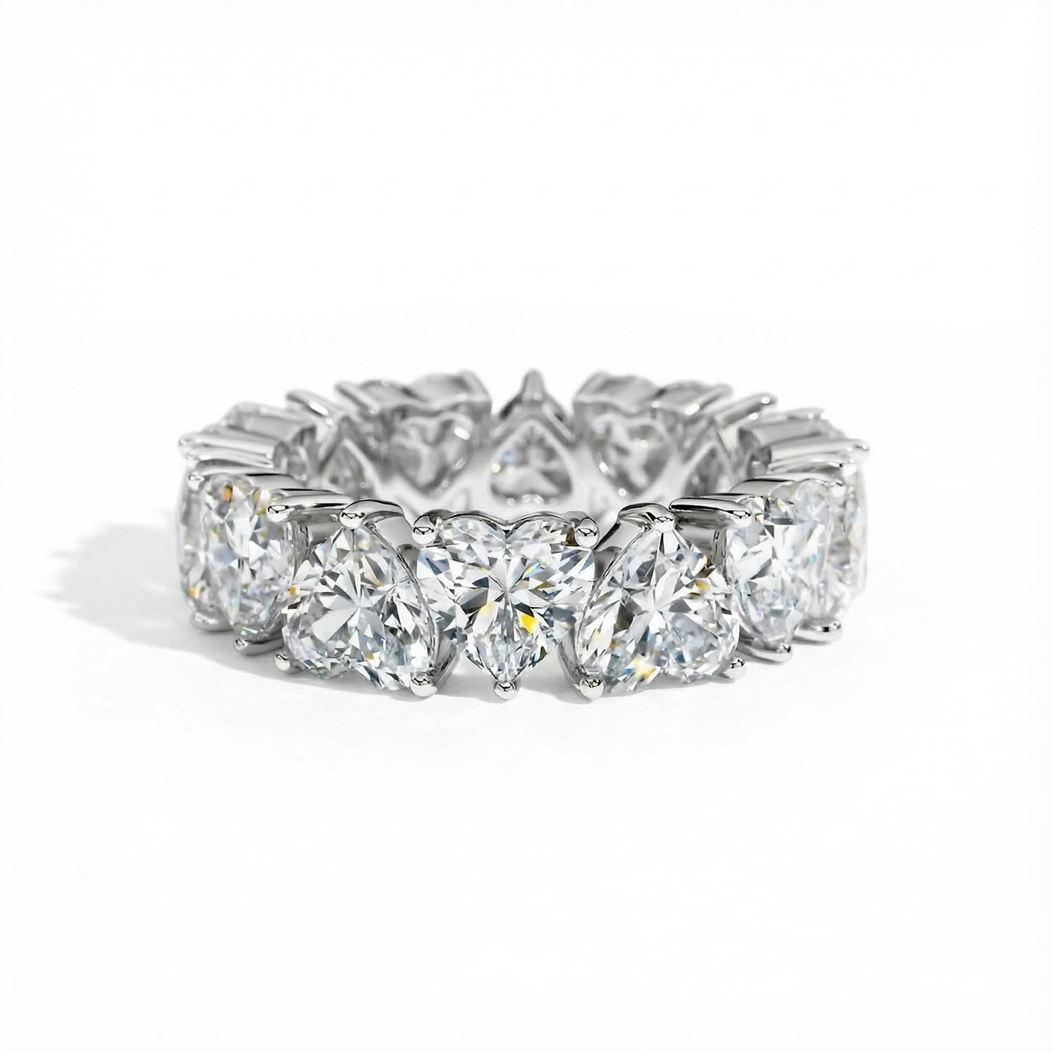 11.2ct. Tw. Sweet Heart Cut Eternity Band Ring With Street Luxury Shine
