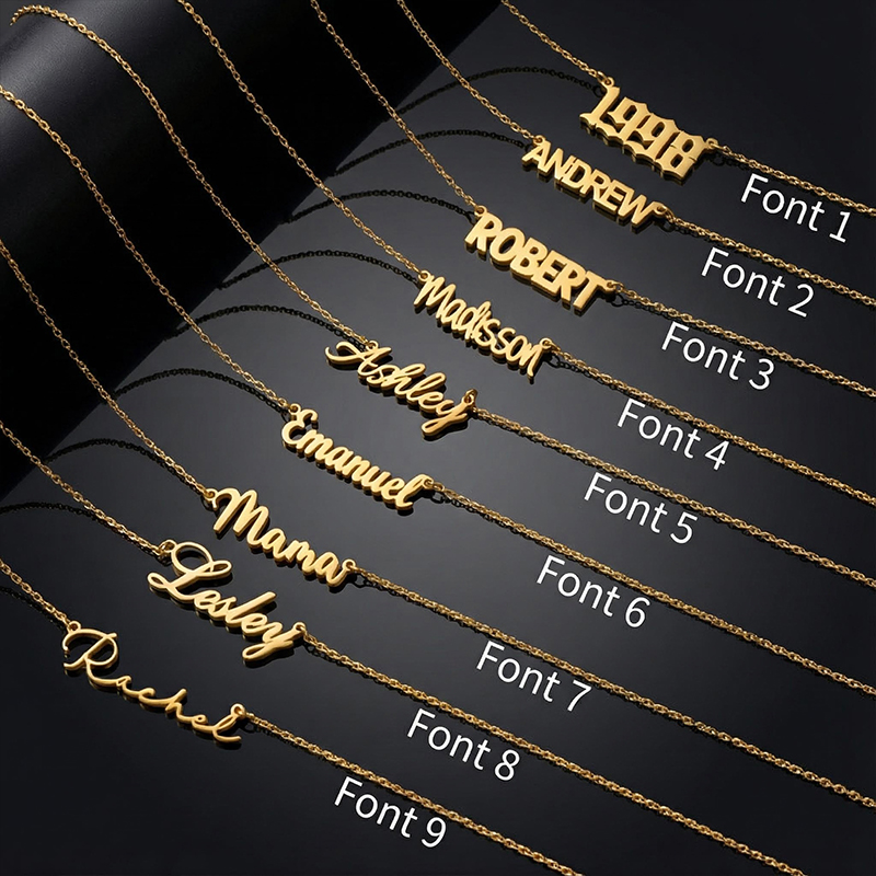 Custom Font Name Bracelet/anklet With 3mm Cuban Link Gold - Image 5