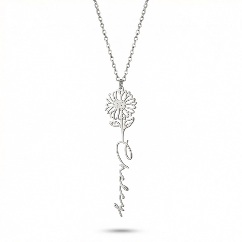 Custom Birth Flower Name Necklace Bold Statement Style With Street Luxury - Image 4
