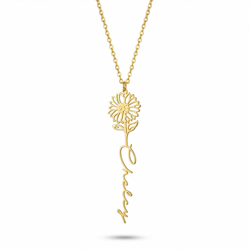 Custom Birth Flower Name Necklace Bold Statement Style With Street Luxury - Image 7
