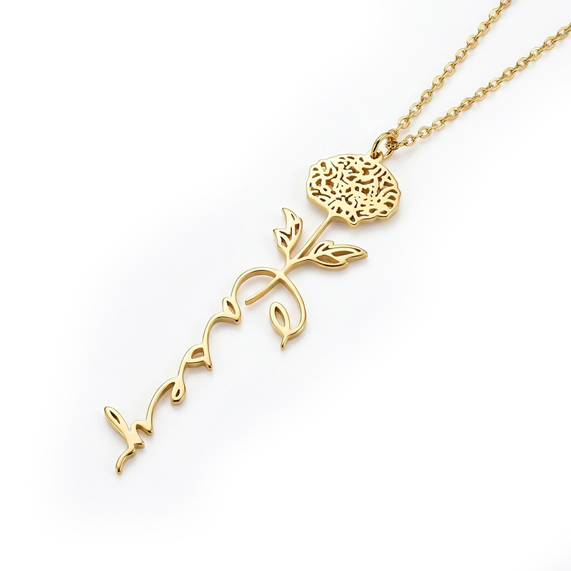 Custom Birth Flower Name Necklace Bold Statement Style With Street Luxury - Image 9