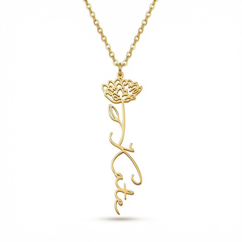 Custom Birth Flower Name Necklace Bold Statement Style With Street Luxury
