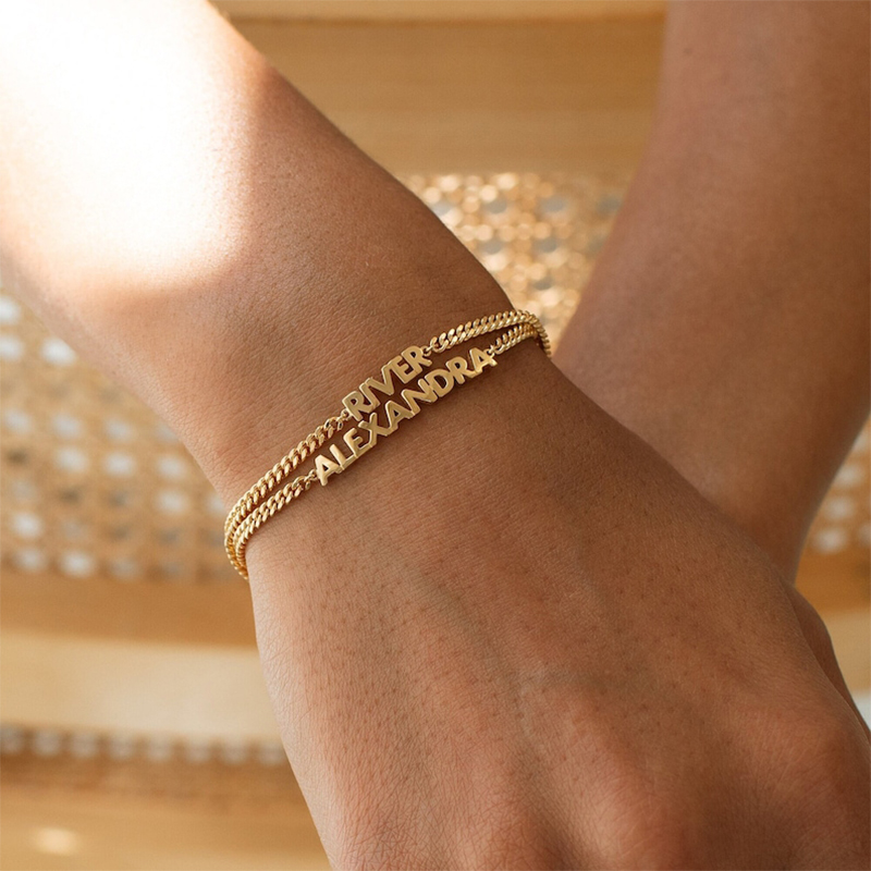 Custom Name Bracelet With Curb Chain Silver With Street Luxury Shine - Image 7