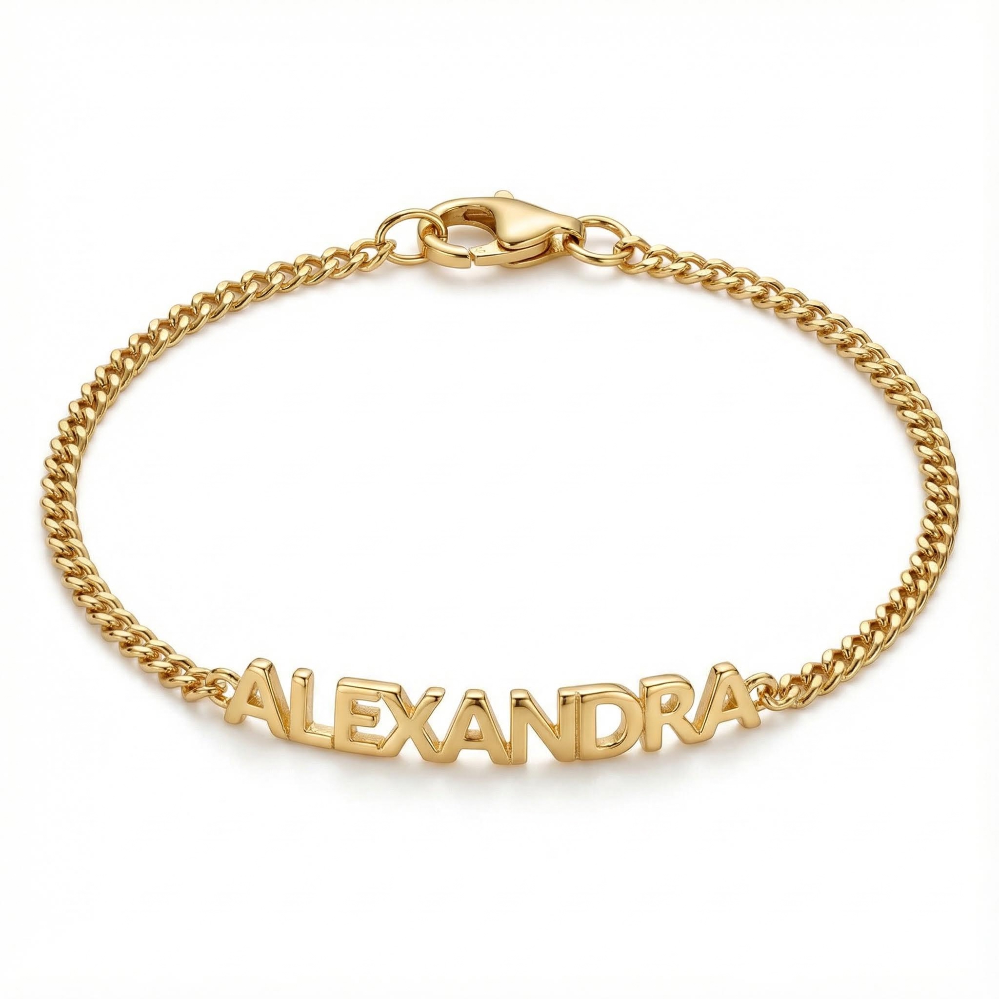 Custom Name Bracelet With Curb Chain Silver With Street Luxury Shine