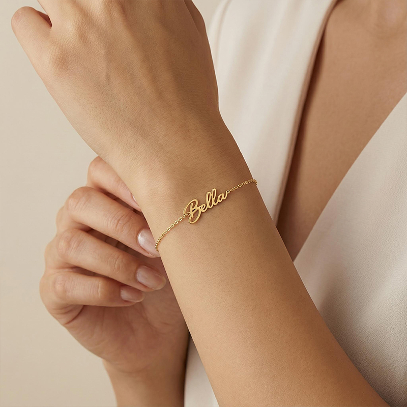 Simple Custom Name Bracelet Bold Statement Style With Street Luxury - Image 3