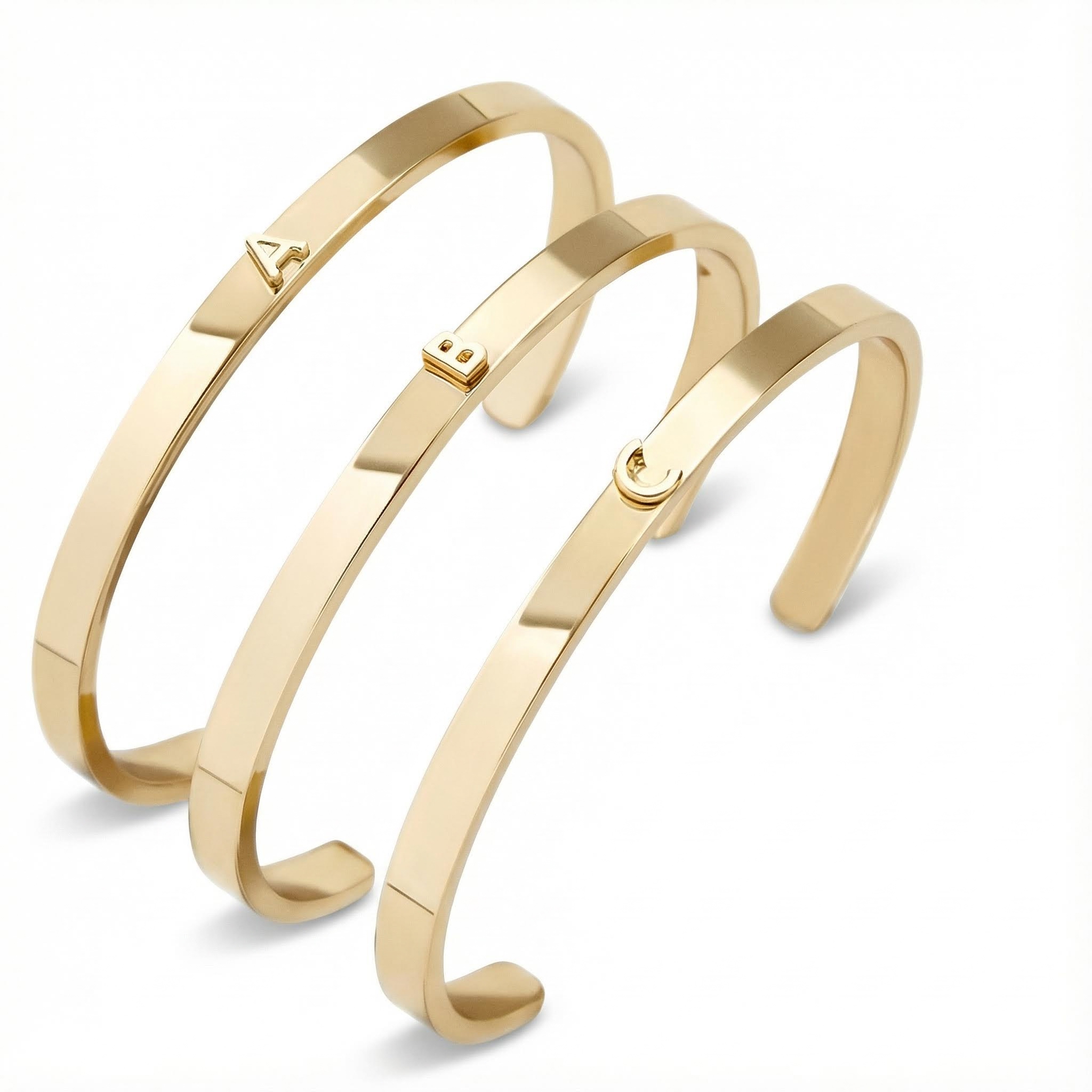 Initial Cuff Bangle Bold Statement Style With Street Luxury - Image 3