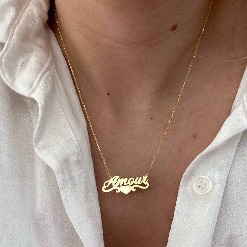 Customized Name Heart Necklace Pendant With Bold Statement Appeal - Image 3