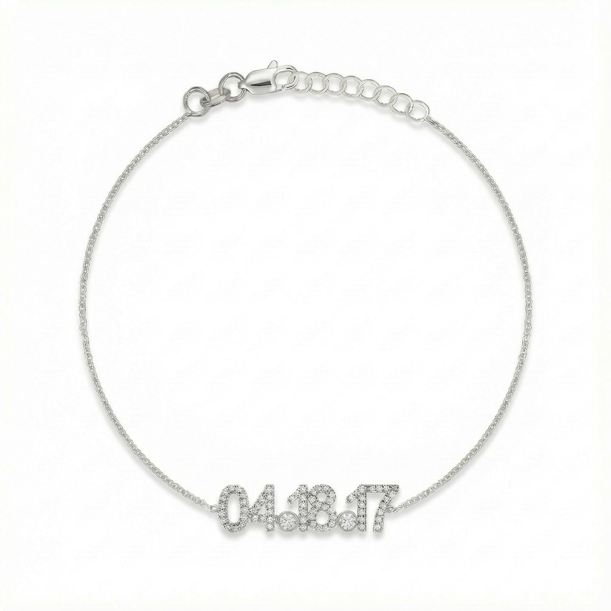 Customized Date Or Initials Bracelet Silver With Street Luxury Shine - Image 4