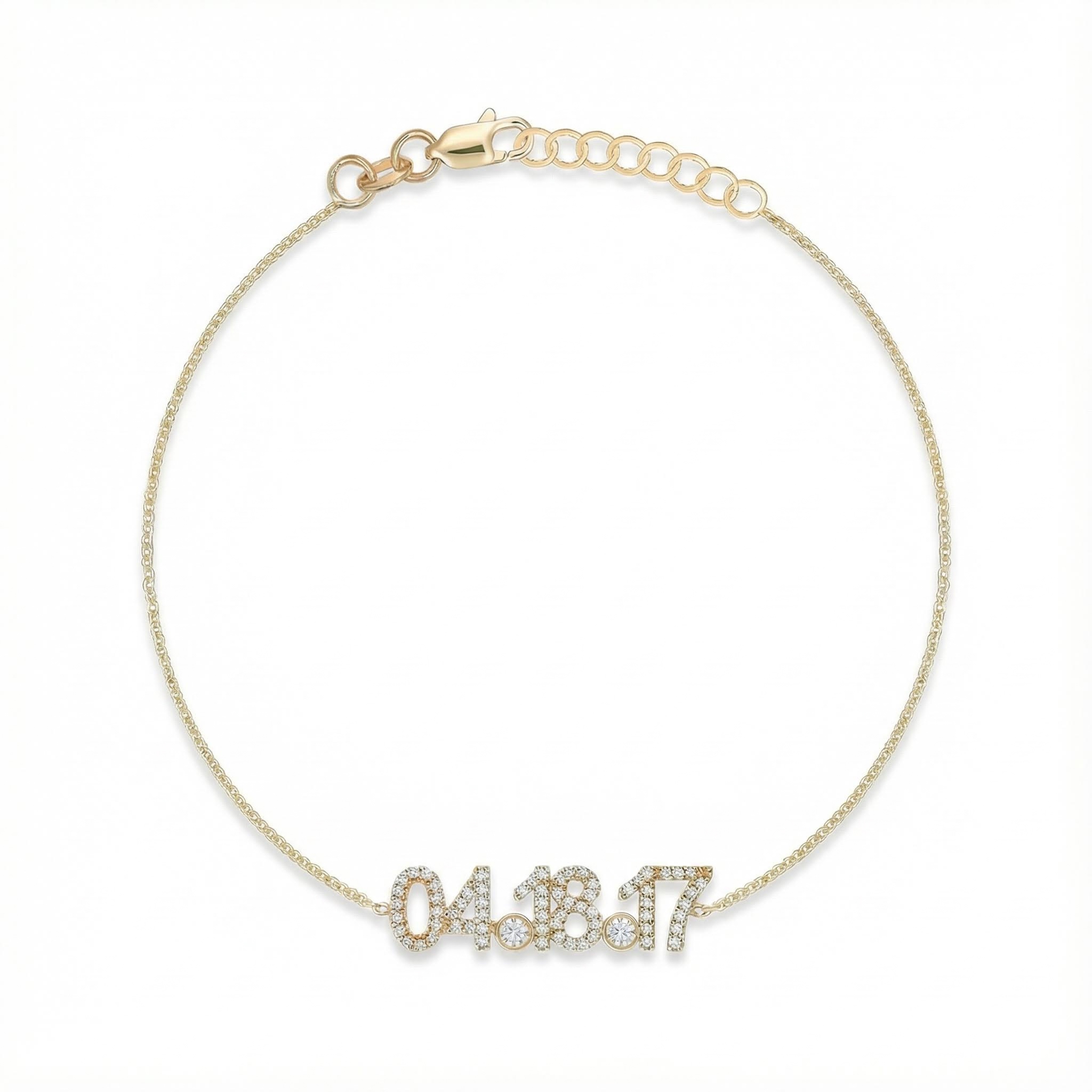 Customized Date Or Initials Bracelet Silver With Street Luxury Shine