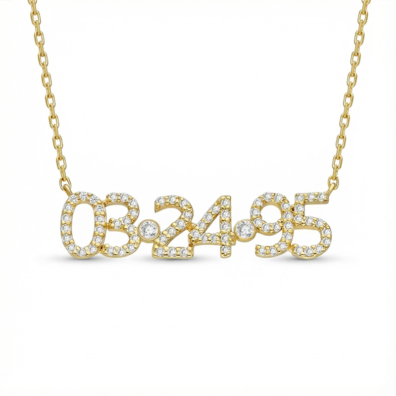 Customized Diamond Number Necklace Iced Out Shine With Street Luxury