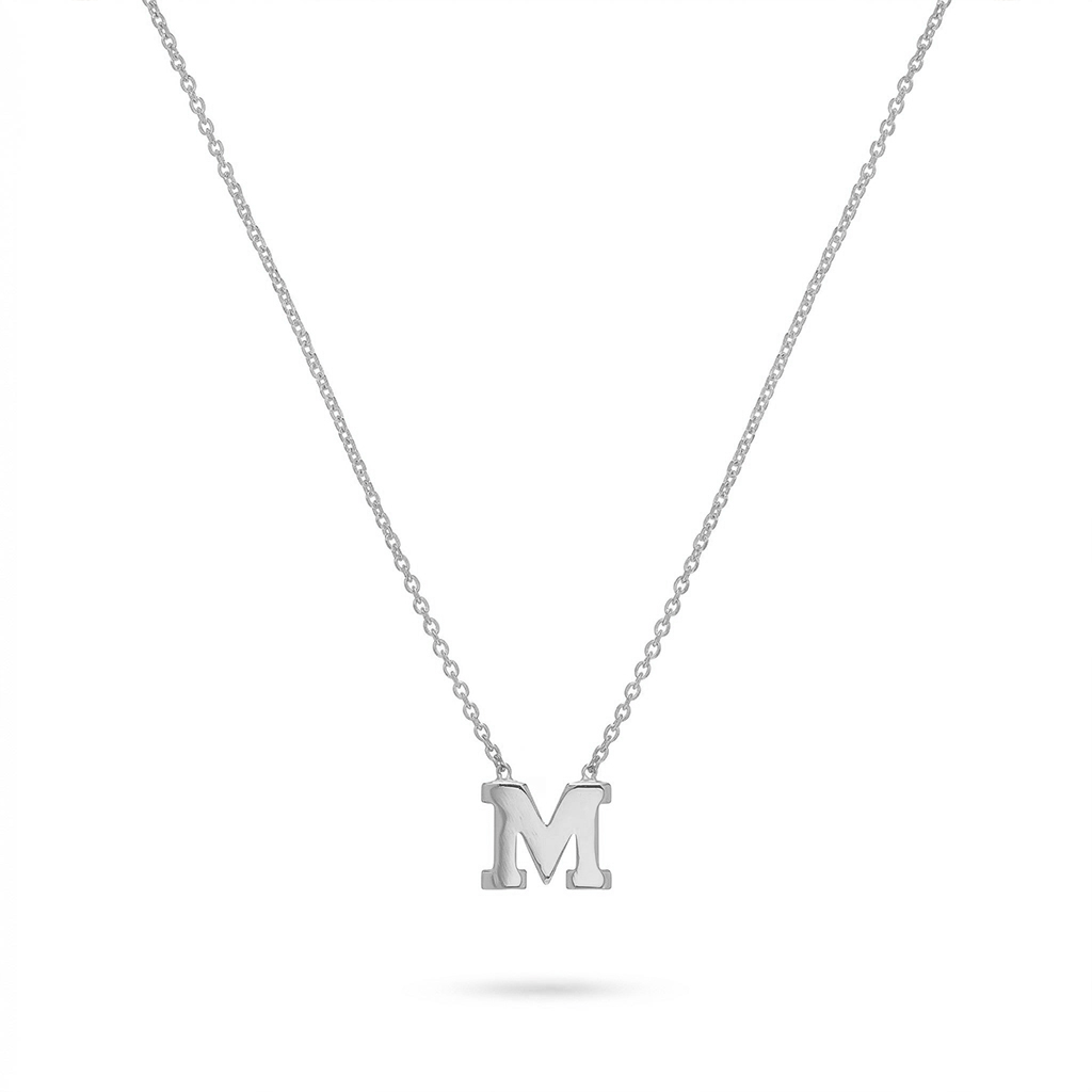 18k Gold Initial Necklace Silver With Bold Statement Appeal - Image 7